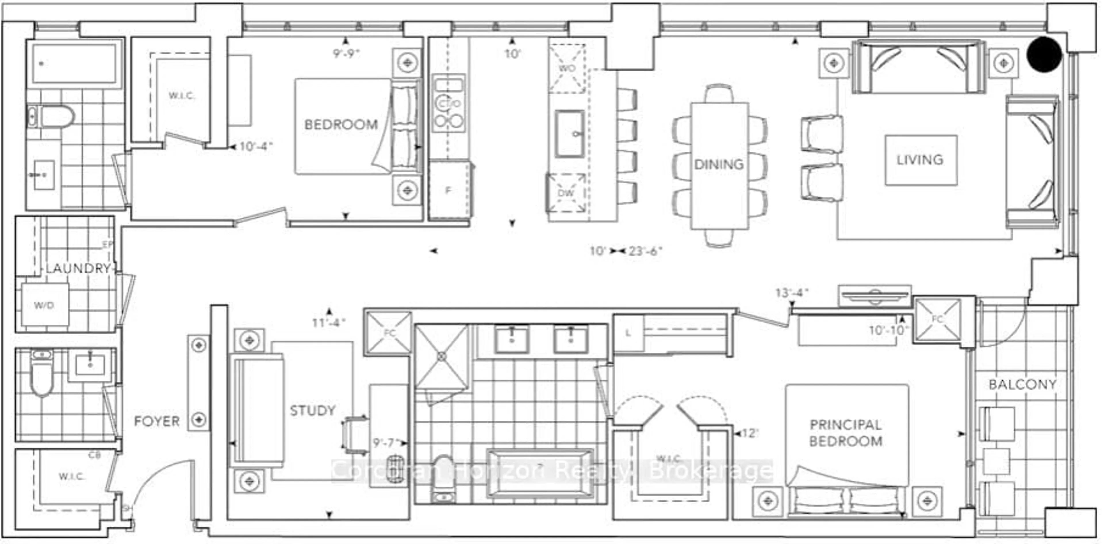 Floor plan for 455 Wellington St #610, Toronto Ontario M5J 2R2