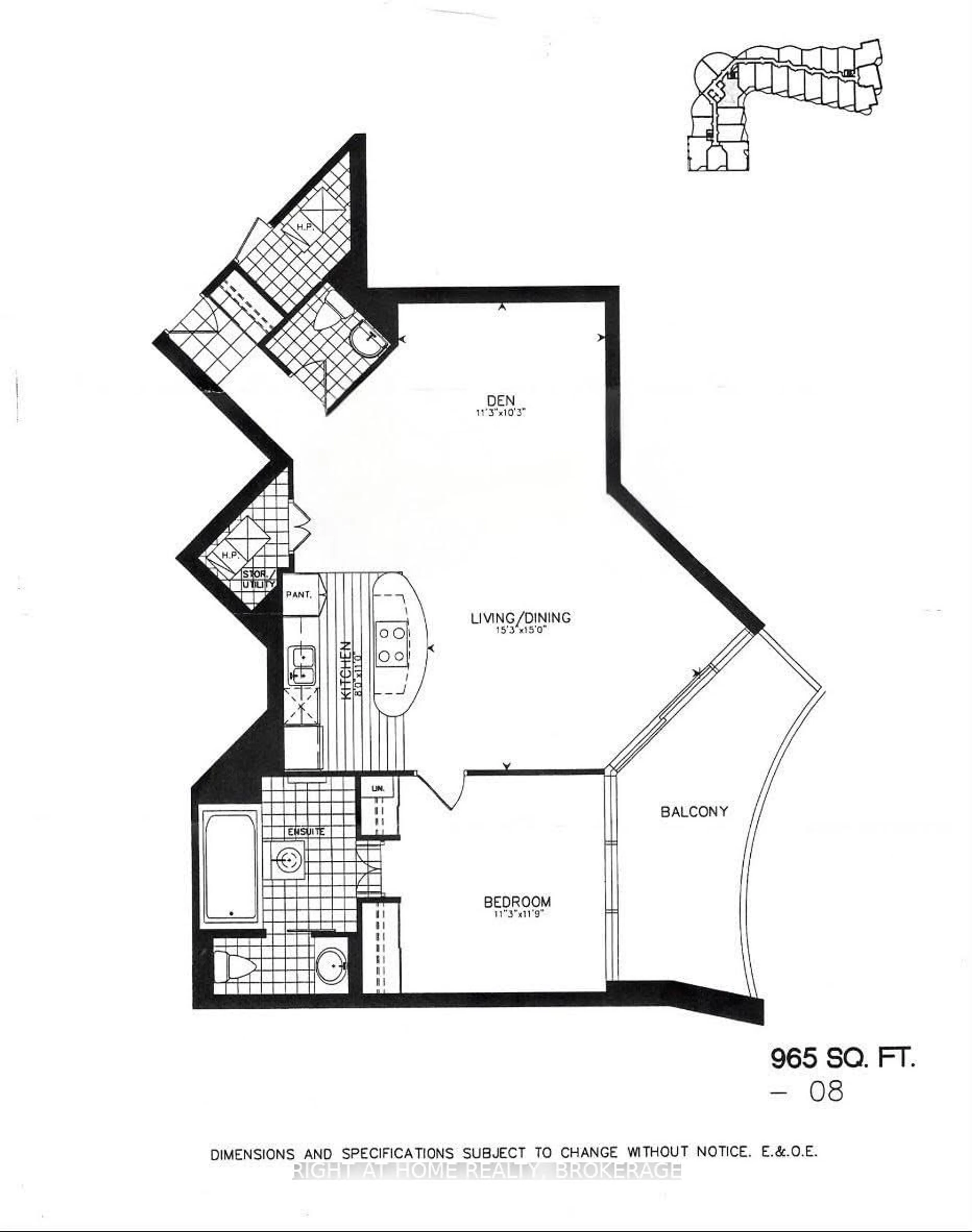 Floor plan for 550 Queens Quay #608, Toronto Ontario M5V 3M8