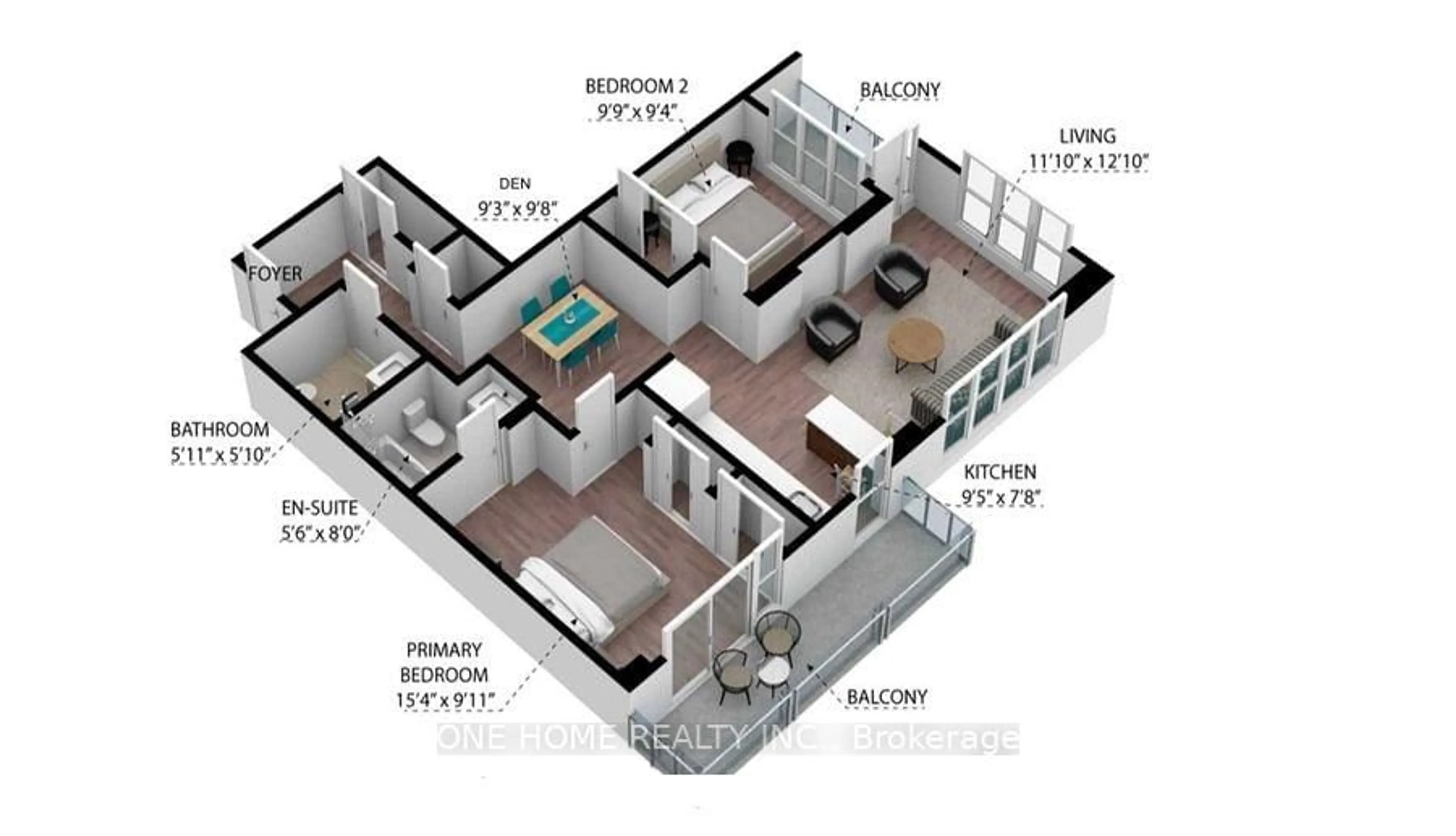 Floor plan for 399 Spring Garden Ave #507, Toronto Ontario M2N 3H6