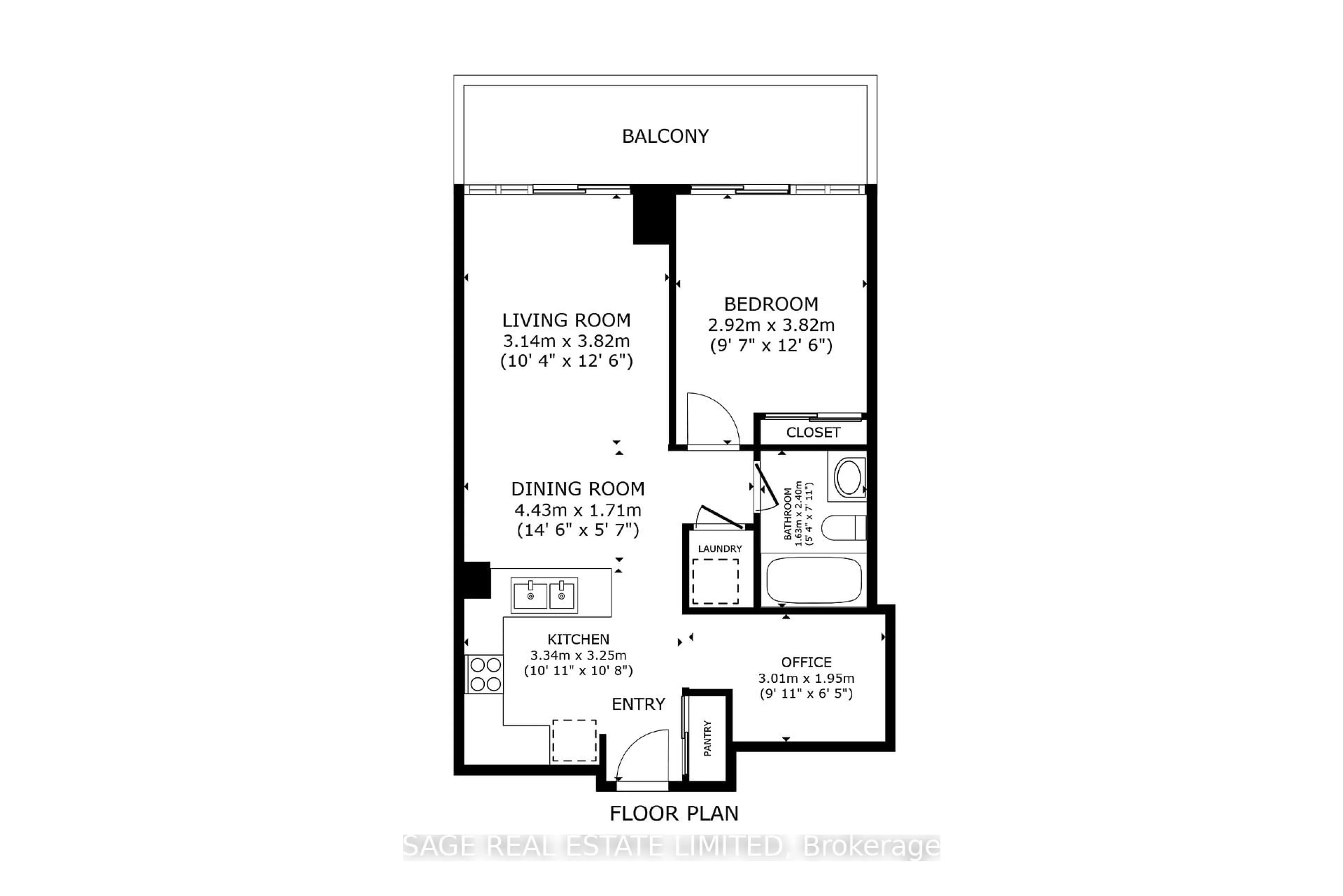 Floor plan for 275 Yorkland Rd #1408, Toronto Ontario M2J 0B4