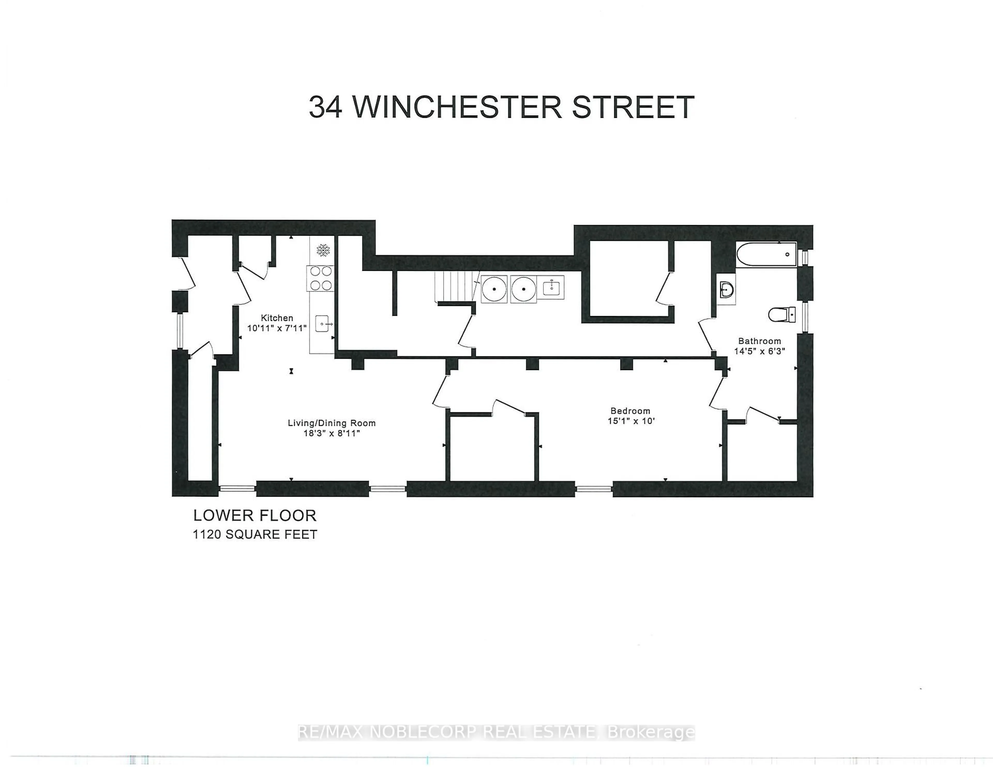 Floor plan for 34 Winchester St, Toronto Ontario M4X 1A7