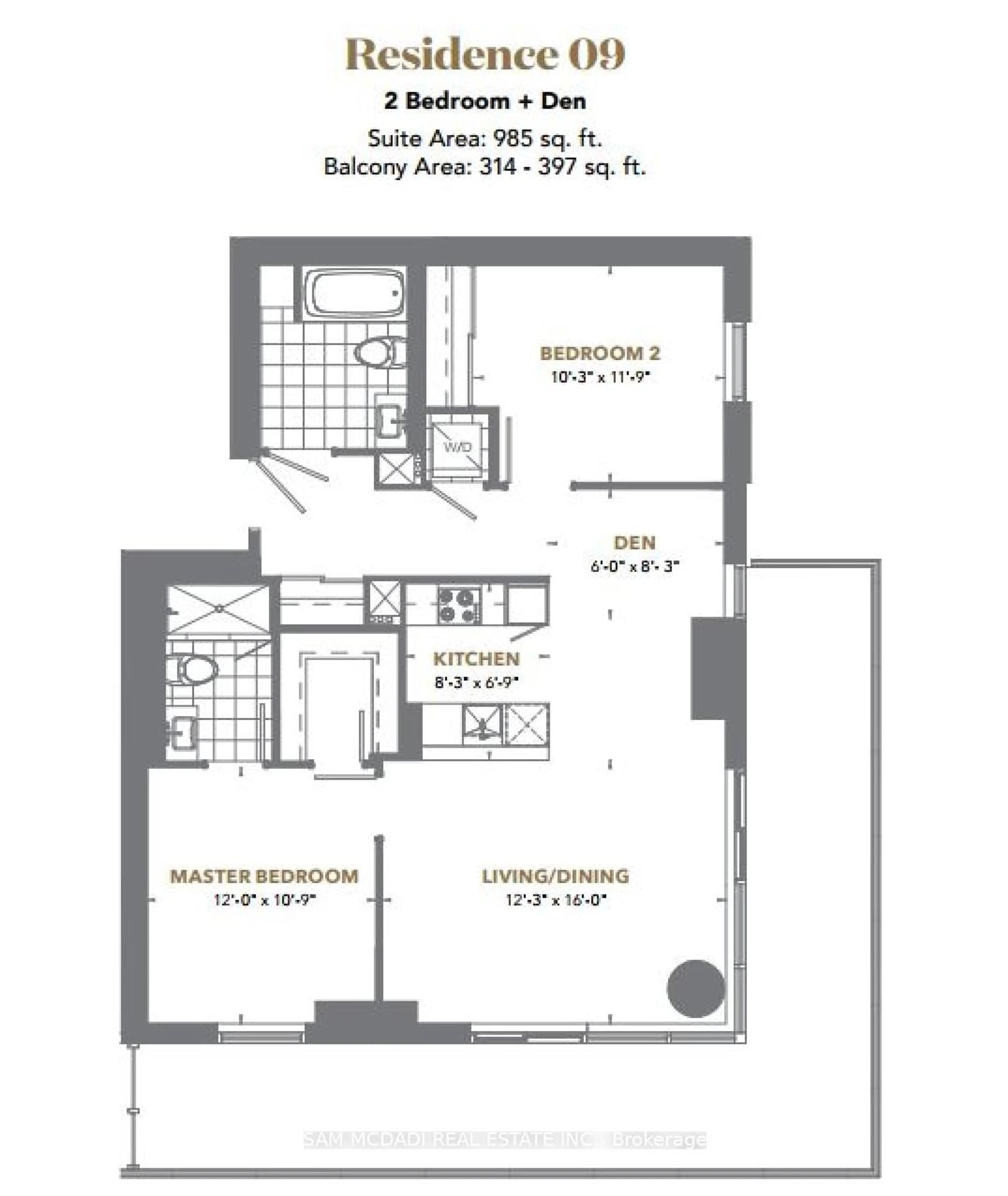 Floor plan for 28 Freeland St #1809, Toronto Ontario M5E 0E3