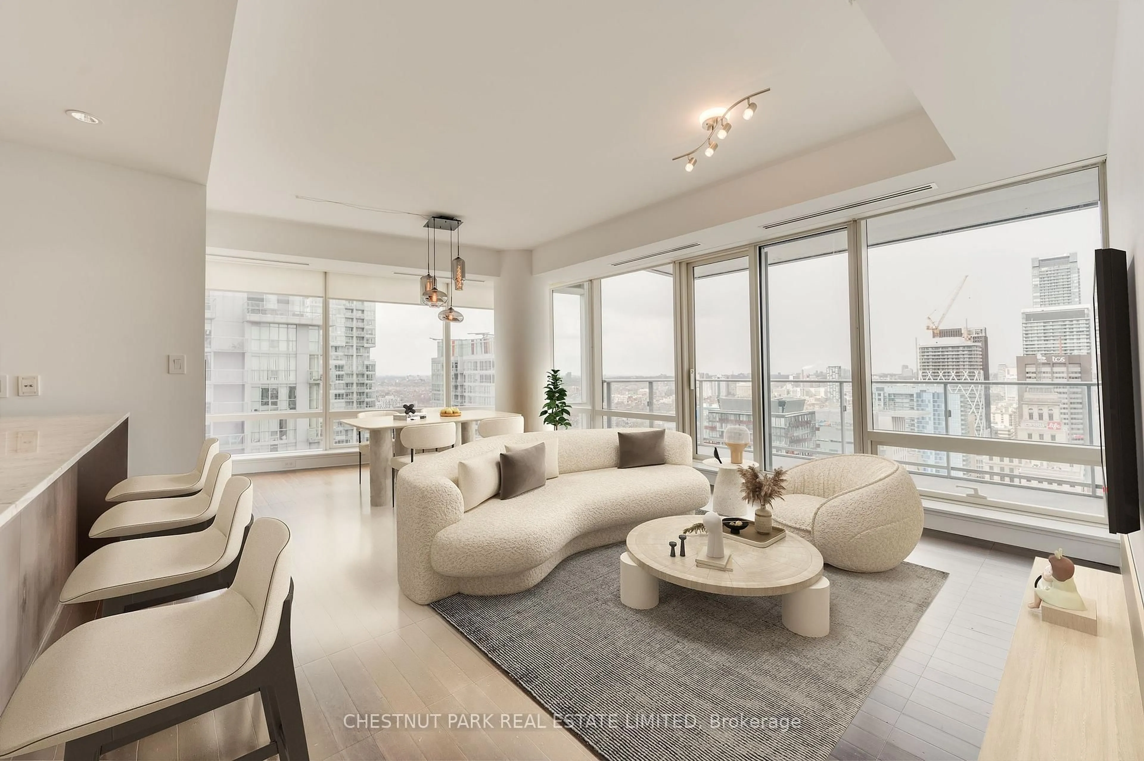 Living room with furniture, unknown for 180 University Ave #3205, Toronto Ontario M5H 0A2