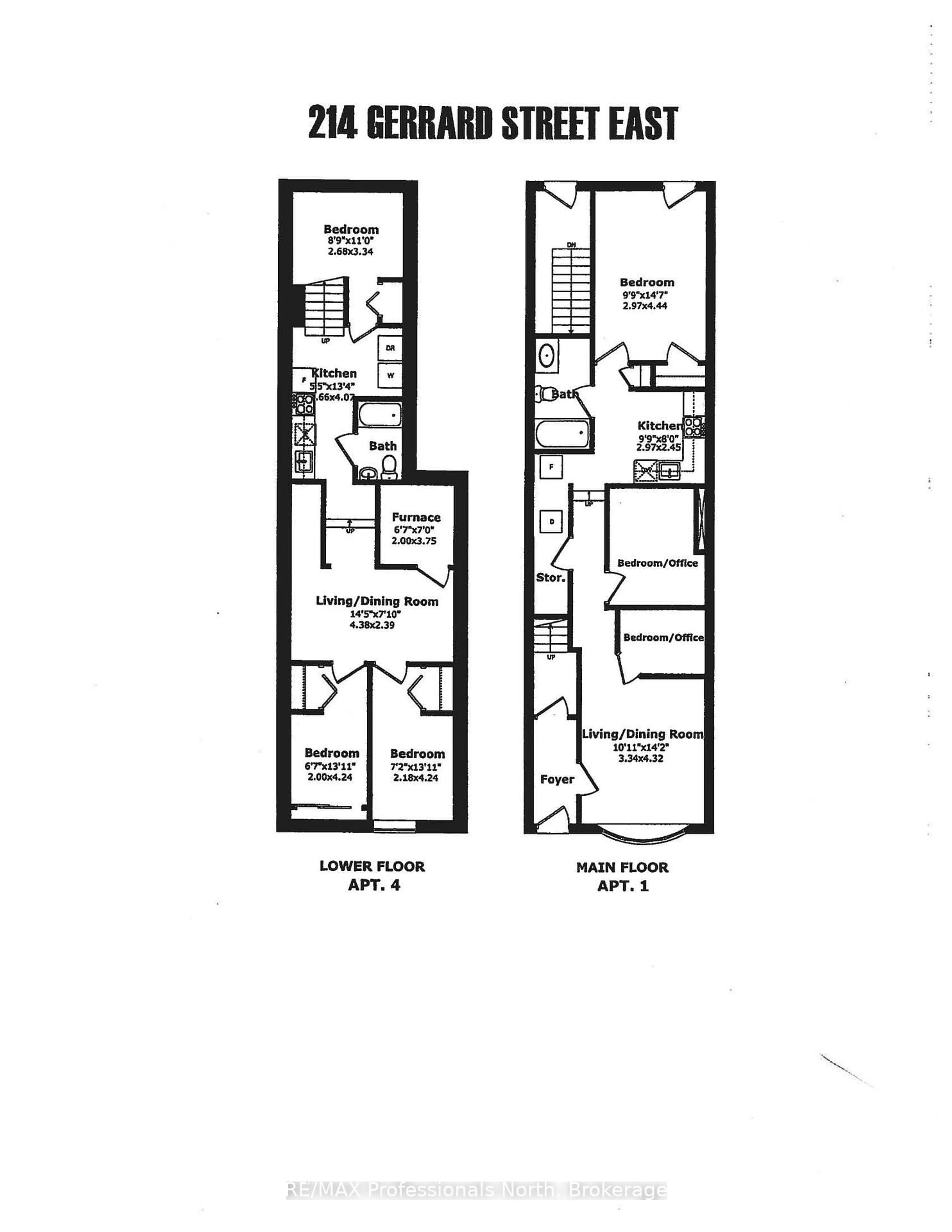 Floor plan for 214 Gerrard St, Toronto Ontario M5A 2E6