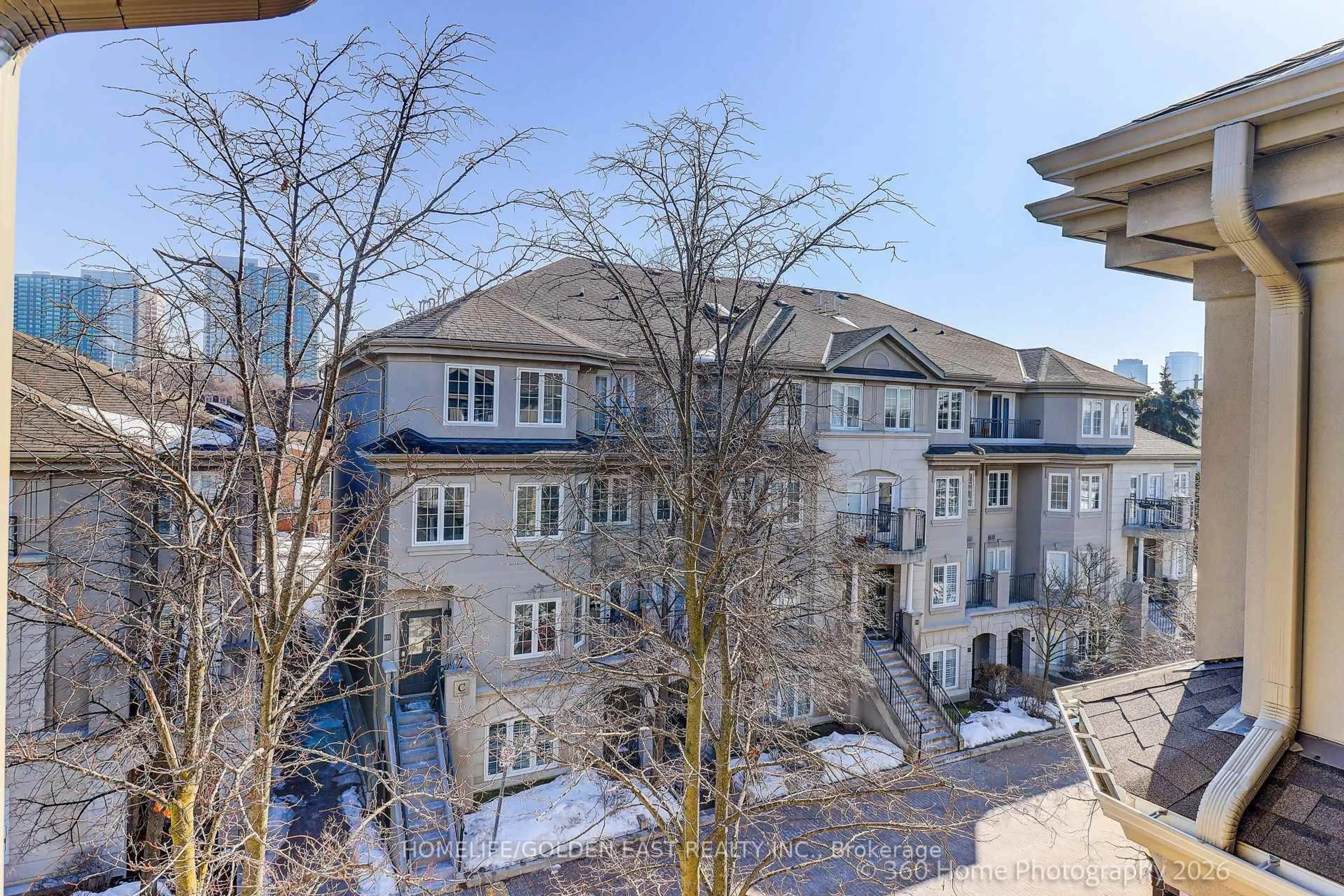 A pic from outside/outdoor area/front of a property/back of a property/a pic from drone, city buildings view from balcony for 108 Finch Ave #B30, Toronto Ontario M2N 6W6