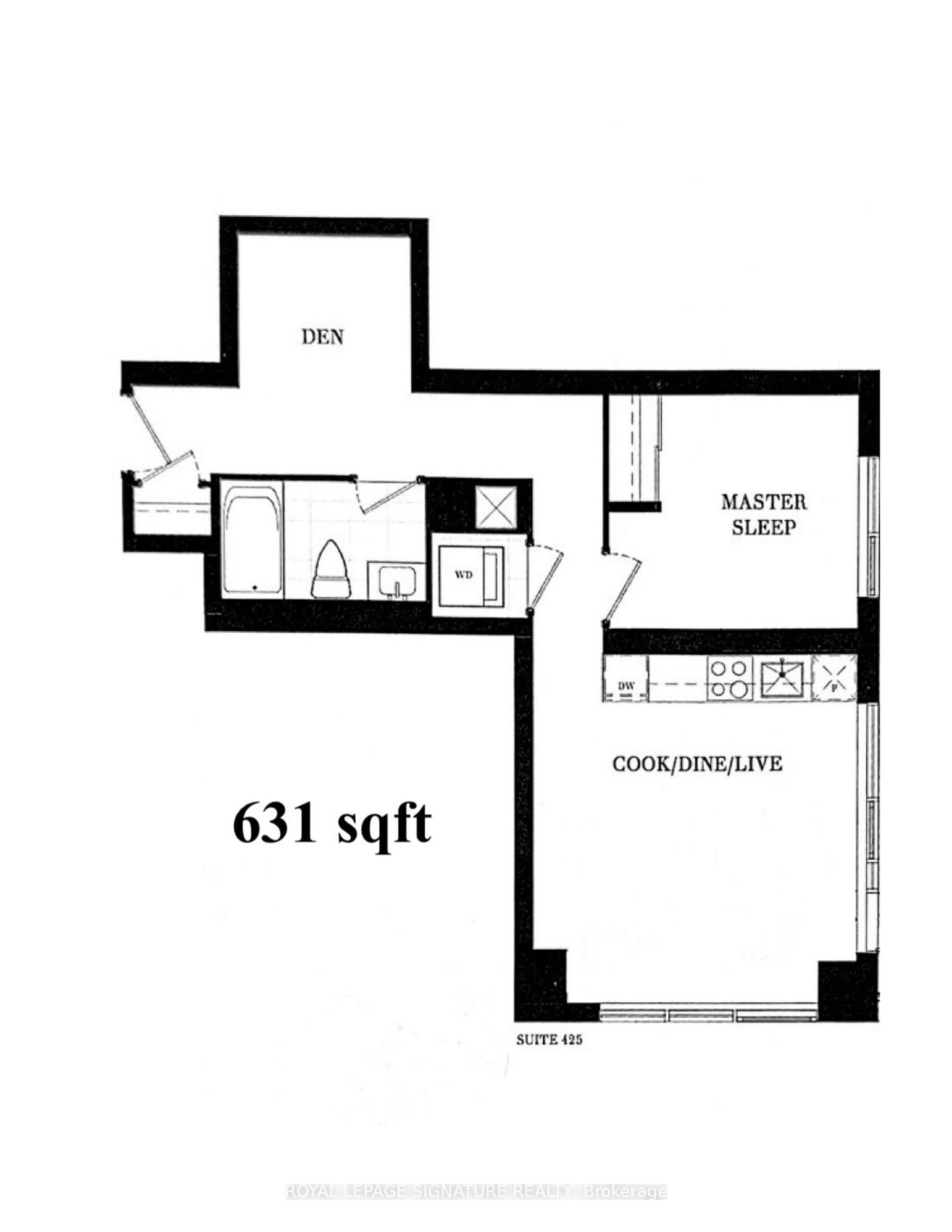 Floor plan for 15 Mercer St #525, Toronto Ontario M5V 1H2