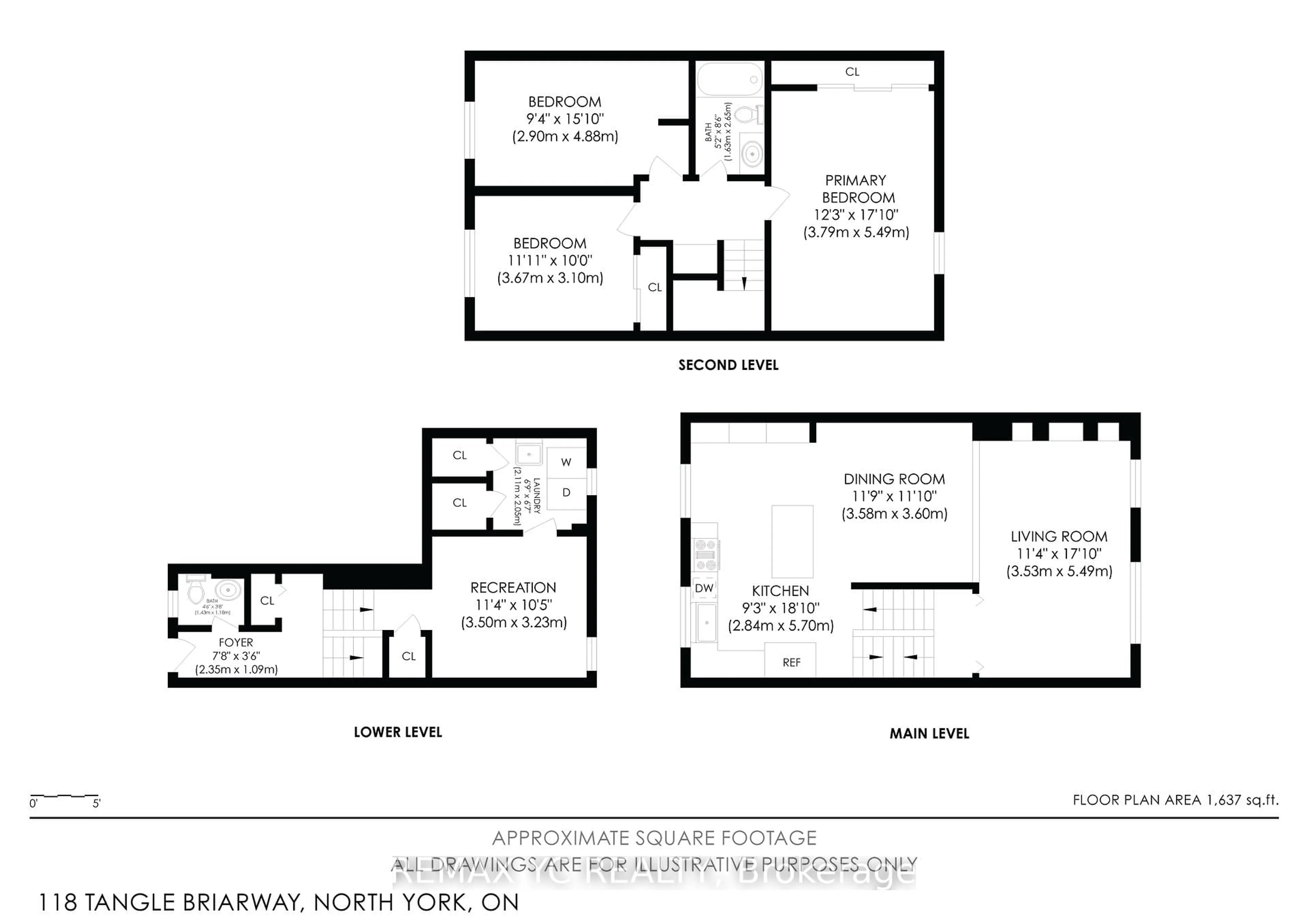Floor plan for 118 Tangle Briarway, Toronto Ontario M2J 2M4