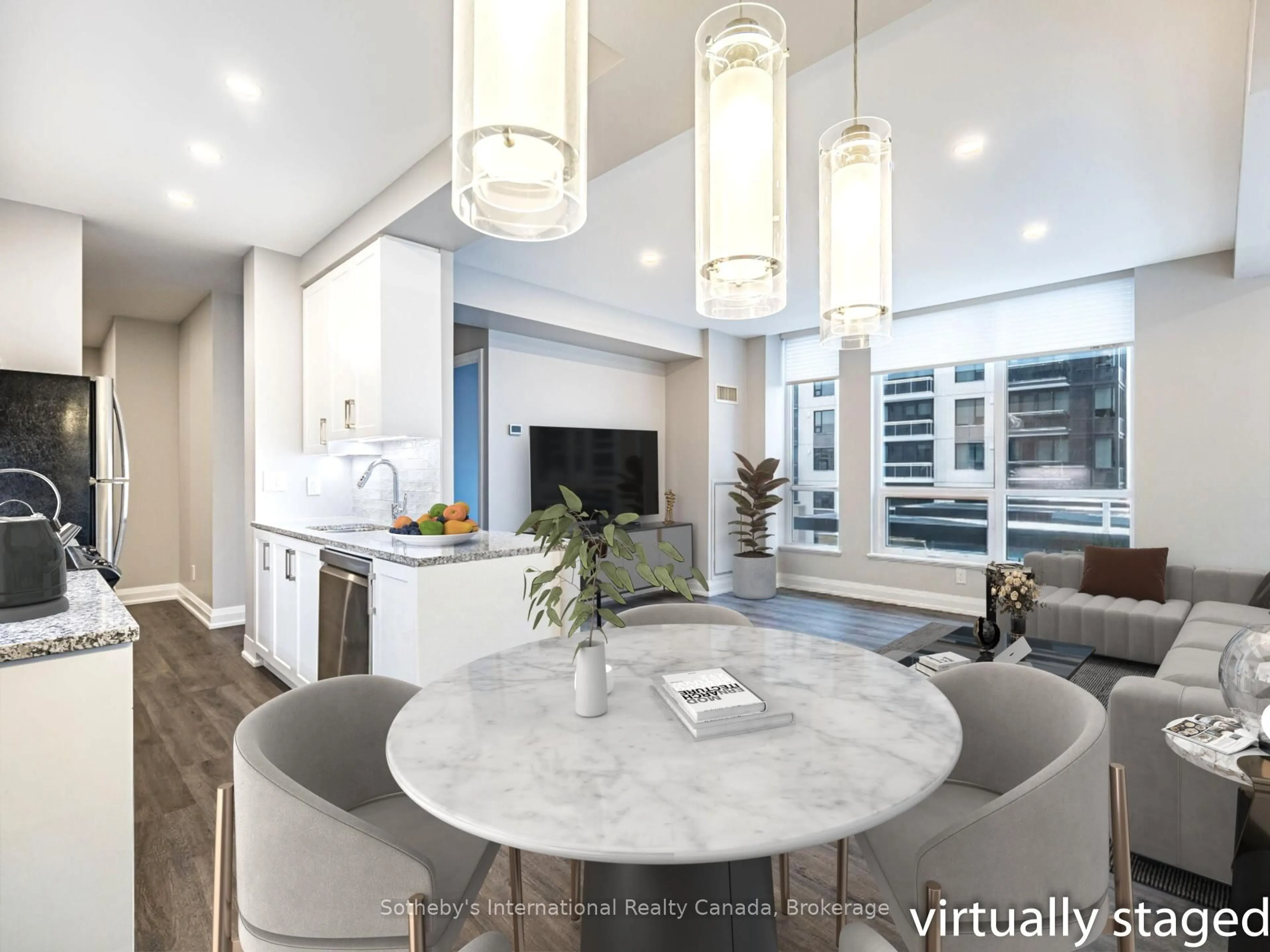 Open concept kitchen, ceramic/tile floor for 83 Redpath Ave #407, Toronto Ontario M4S 0A2