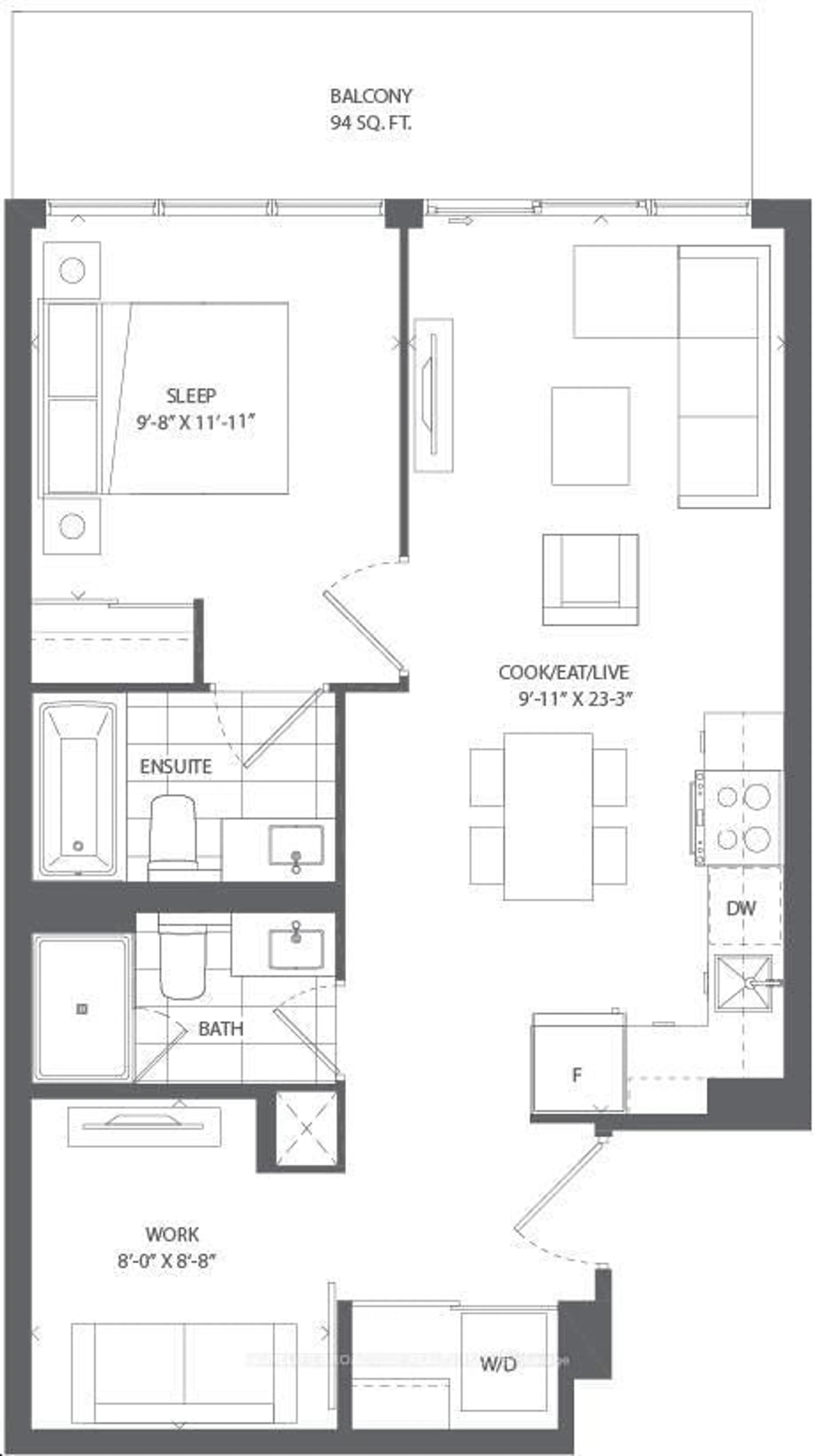 Floor plan for 10 Deerlick Crt #1801, Toronto Ontario M3A 0A7