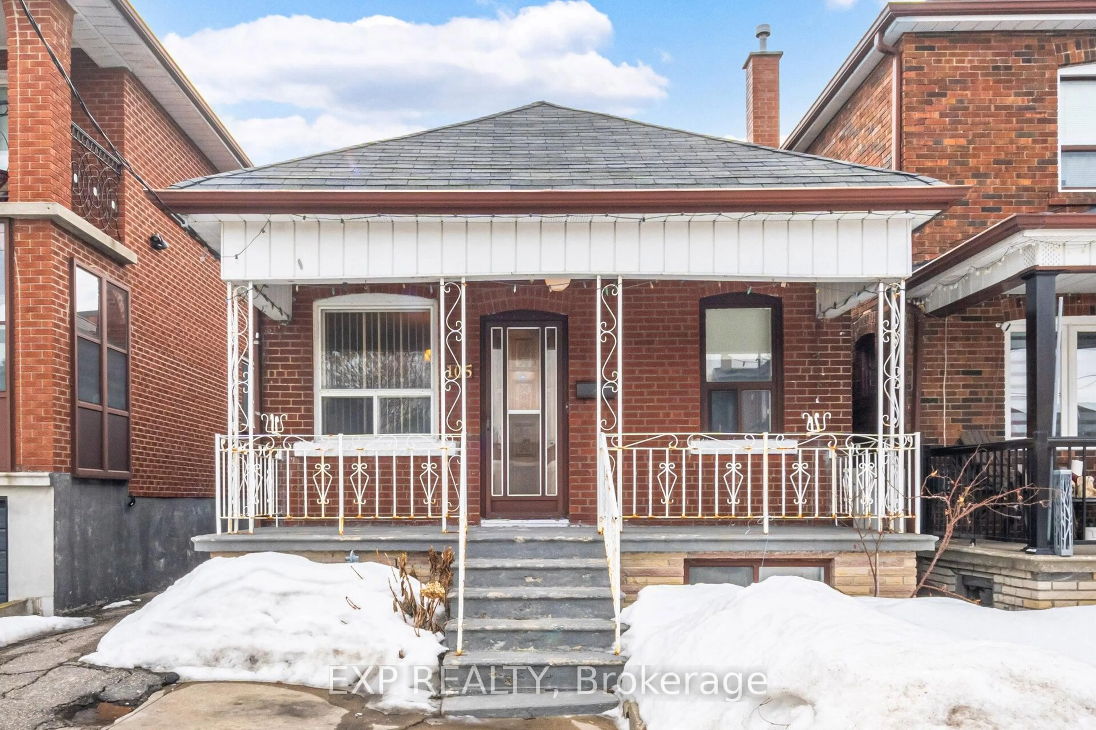 Home with brick exterior material, street for 105 Rogers Rd, Toronto Ontario M6E 1P4