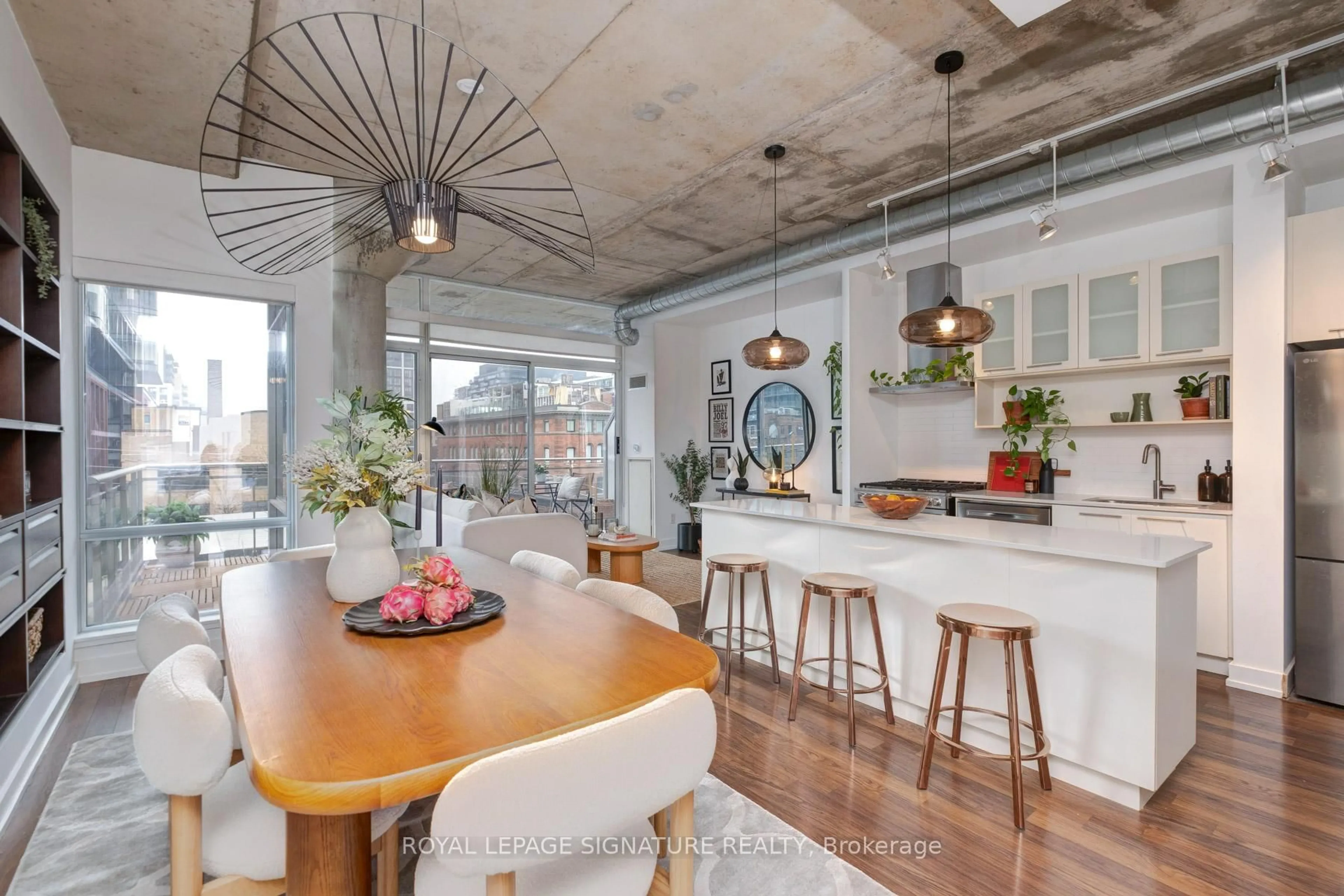 Open concept kitchen, cement floor for 66 Portland St #513, Toronto Ontario M5V 2M6