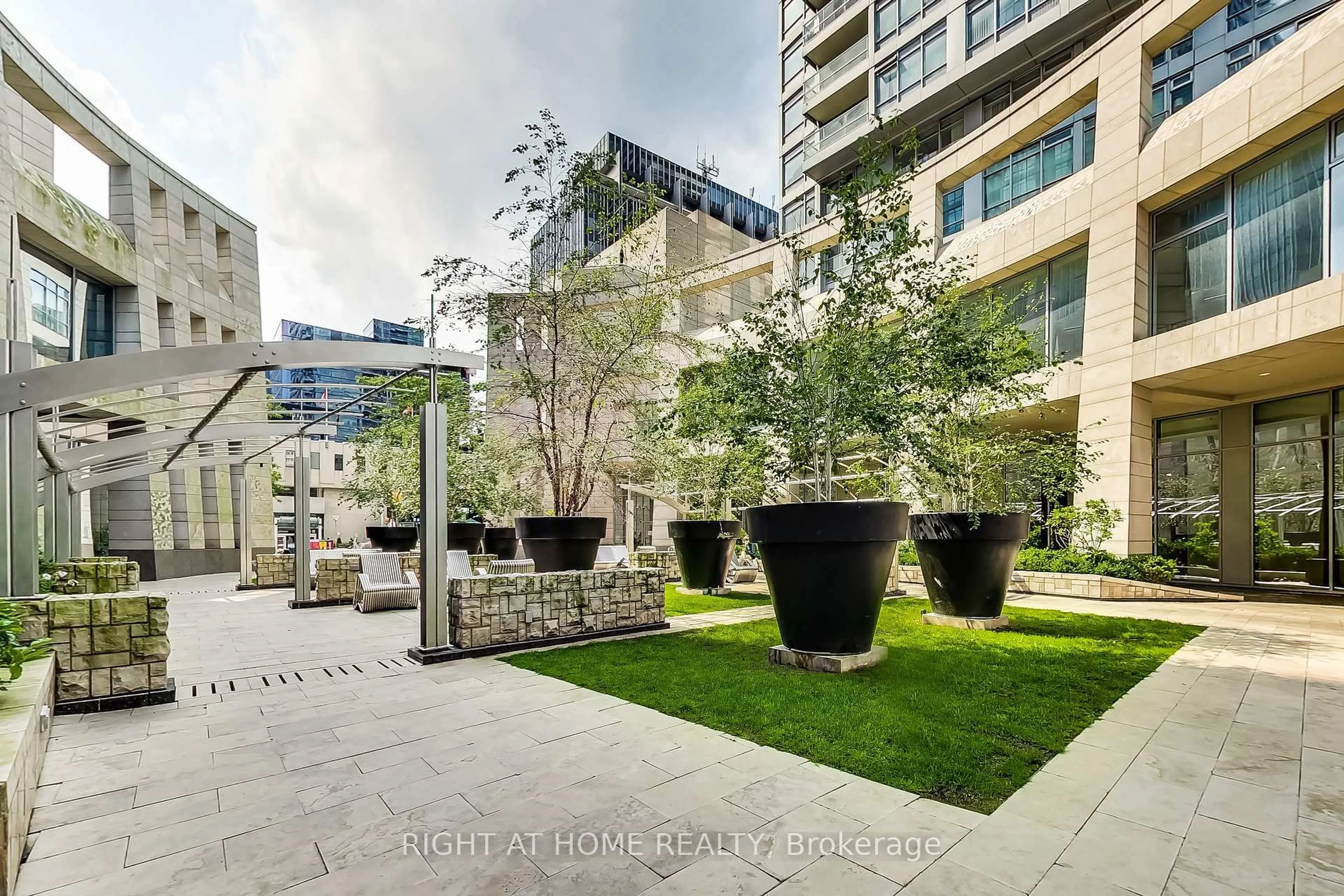 Patio, city buildings view from balcony for 2191 Yonge St #4409, Toronto Ontario M4S 3H8