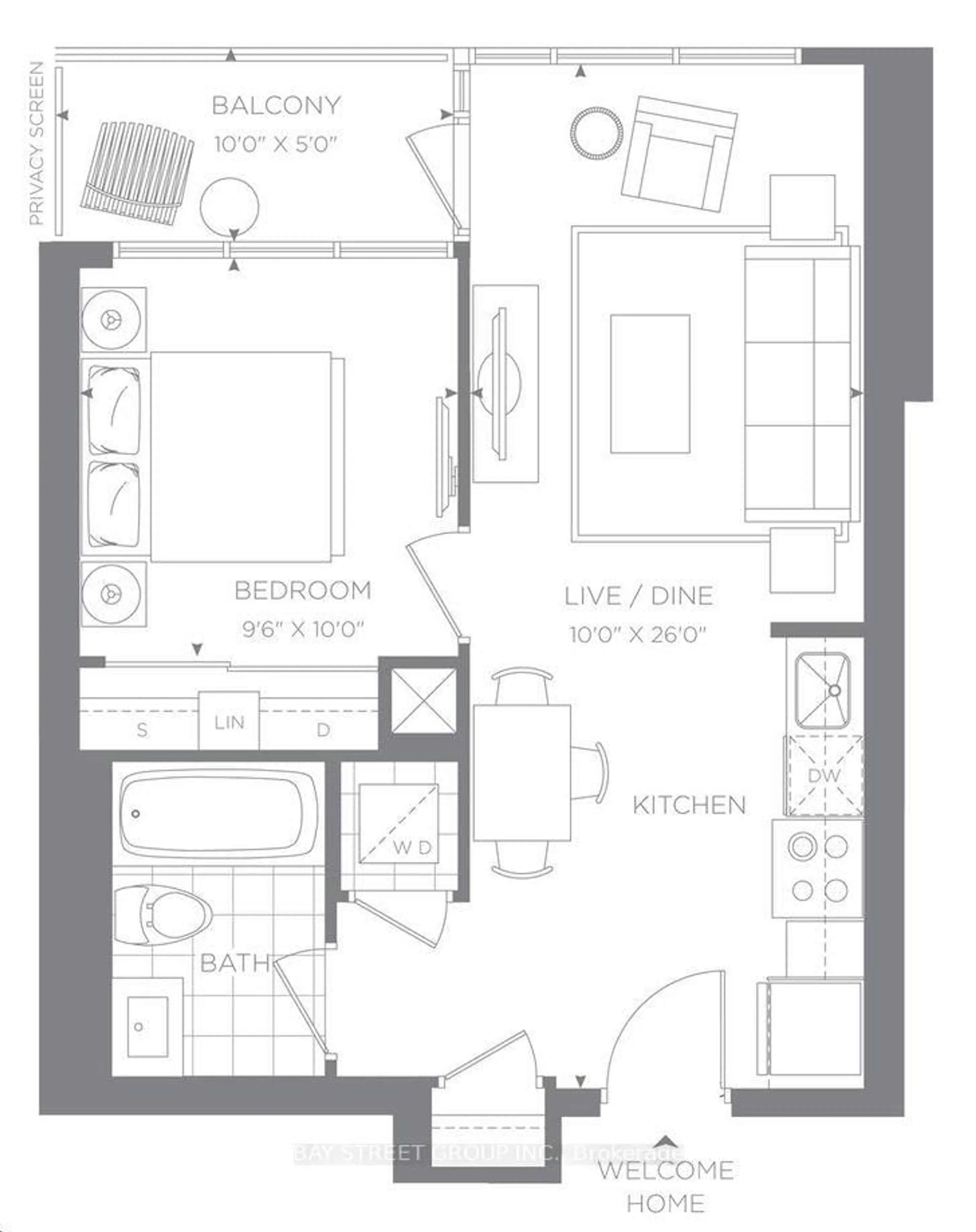 Floor plan for 88 Sheppard Ave #3501, Toronto Ontario M2N 6Y2