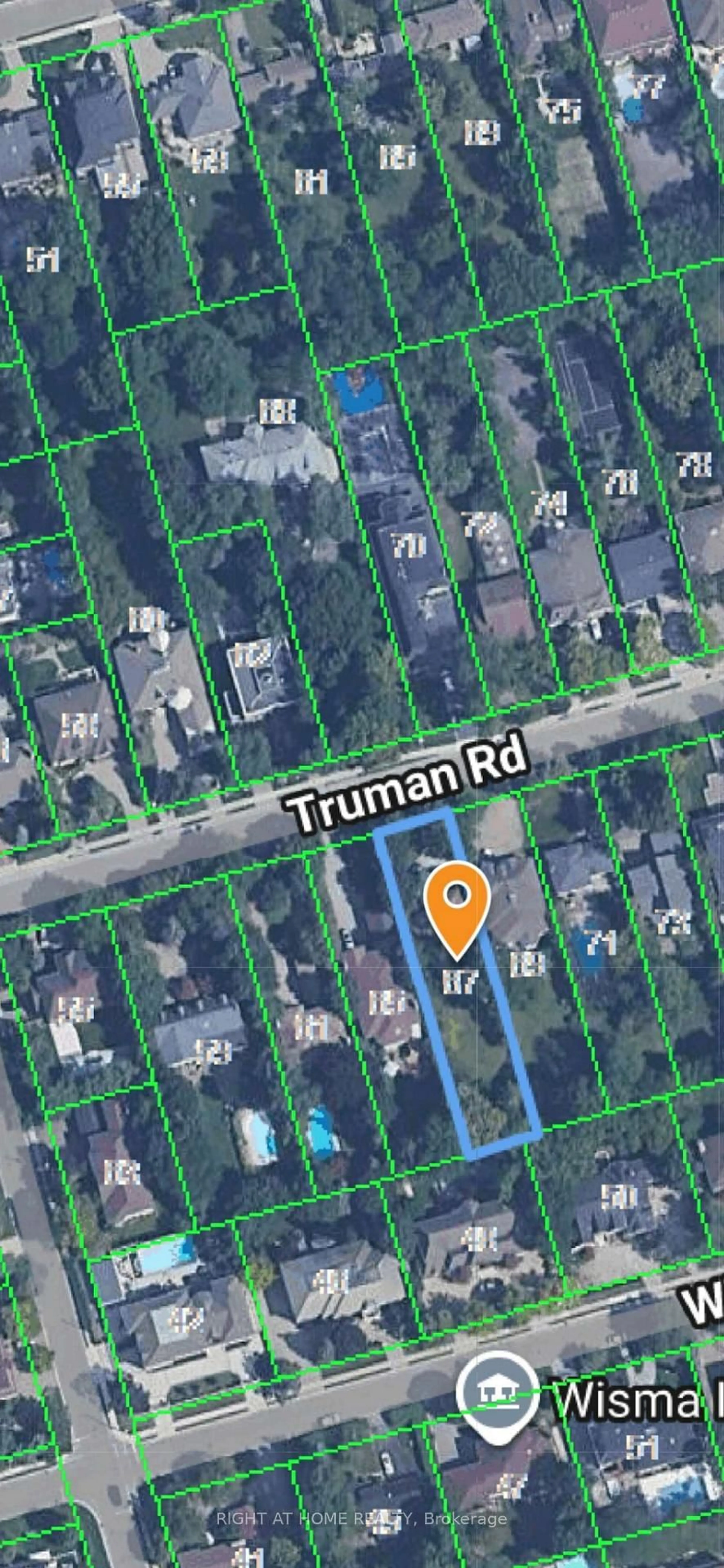 Picture of a map for 67 Truman Rd, Toronto Ontario M2L 2L7