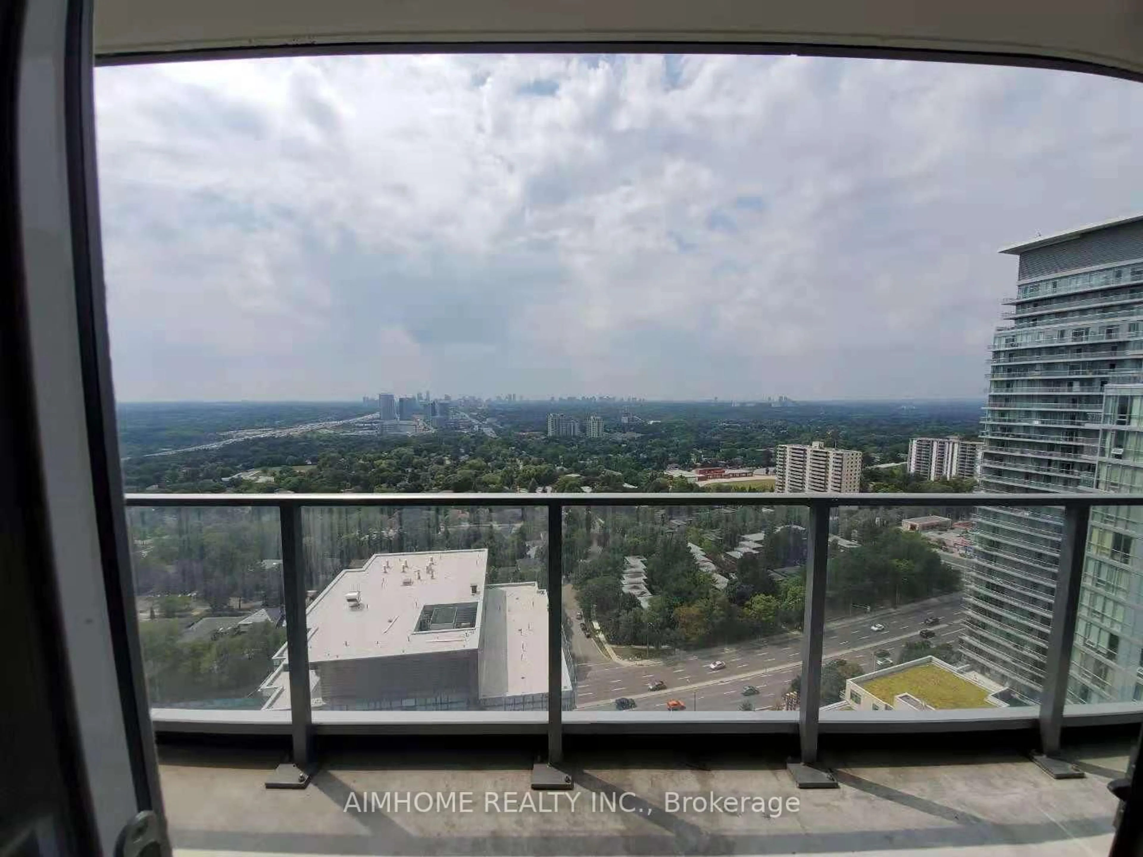 Balcony in the apartment, city buildings view from balcony for 56 Forest Manor Rd #2307, Toronto Ontario M2J 0E5