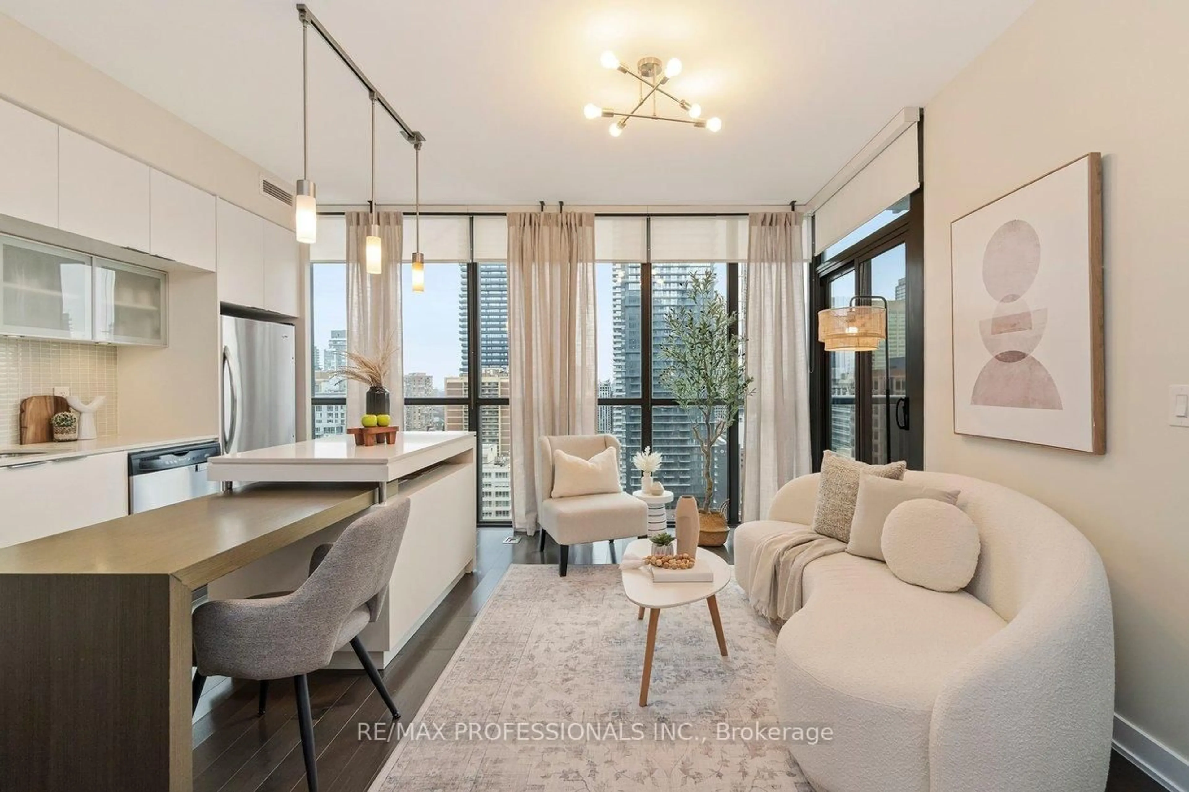 Living room with furniture, unknown for 110 Charles St #2404, Toronto Ontario M4Y 1T5