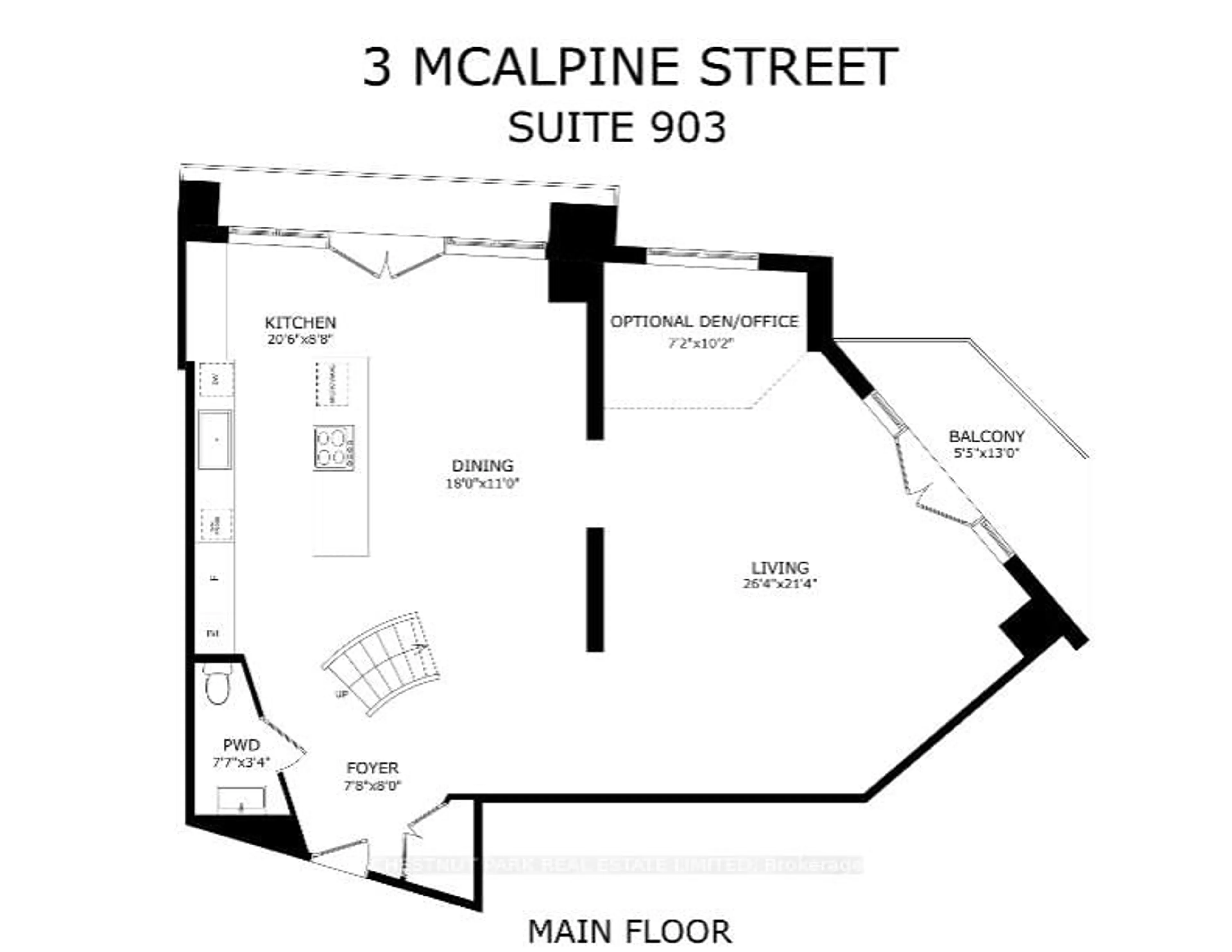 Floor plan for 3 Mcalpine St #PH 903, Toronto Ontario M5R 3T5