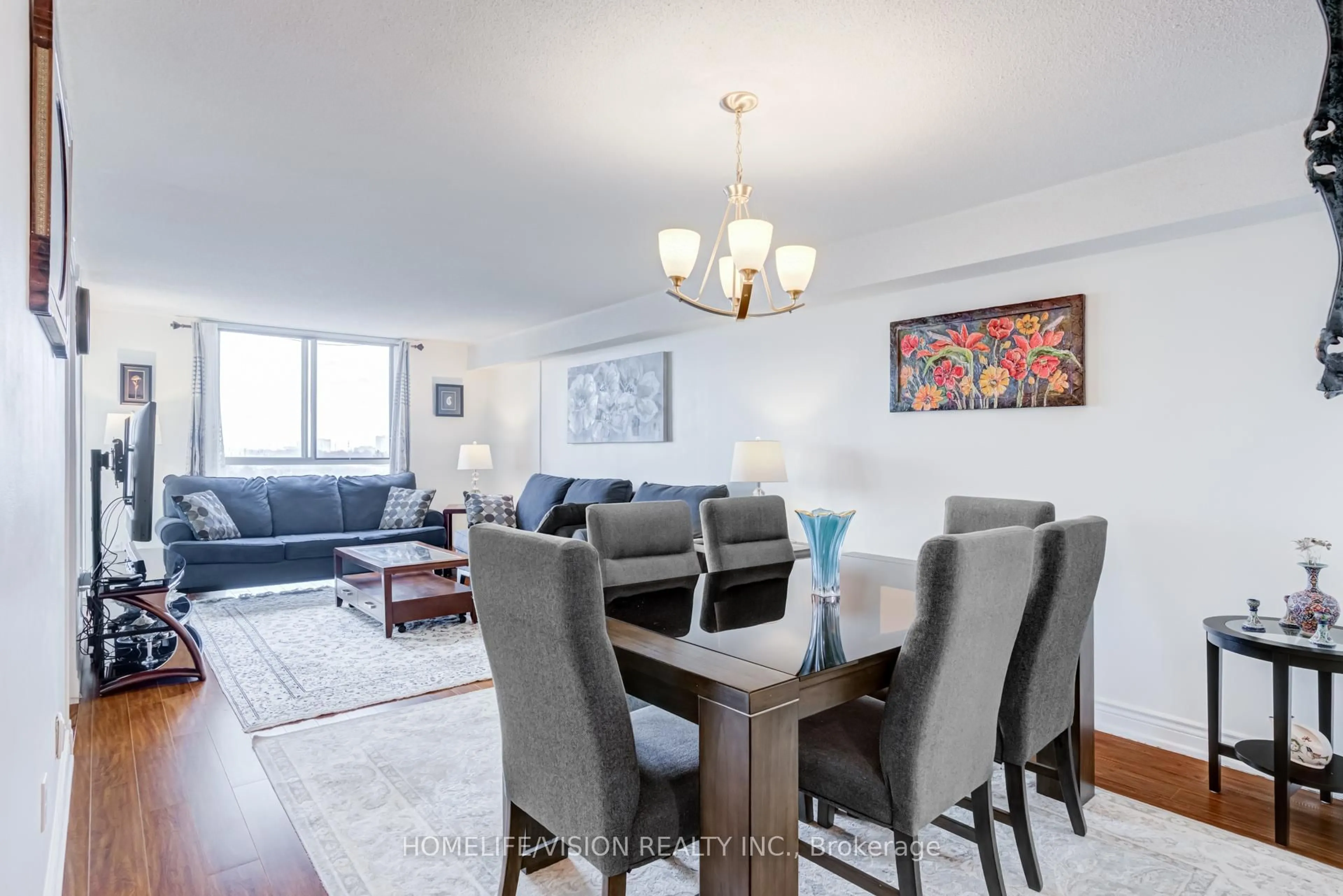 Dining room, wood/laminate floor for 5460 Yonge St #501, Toronto Ontario M2N 6K7