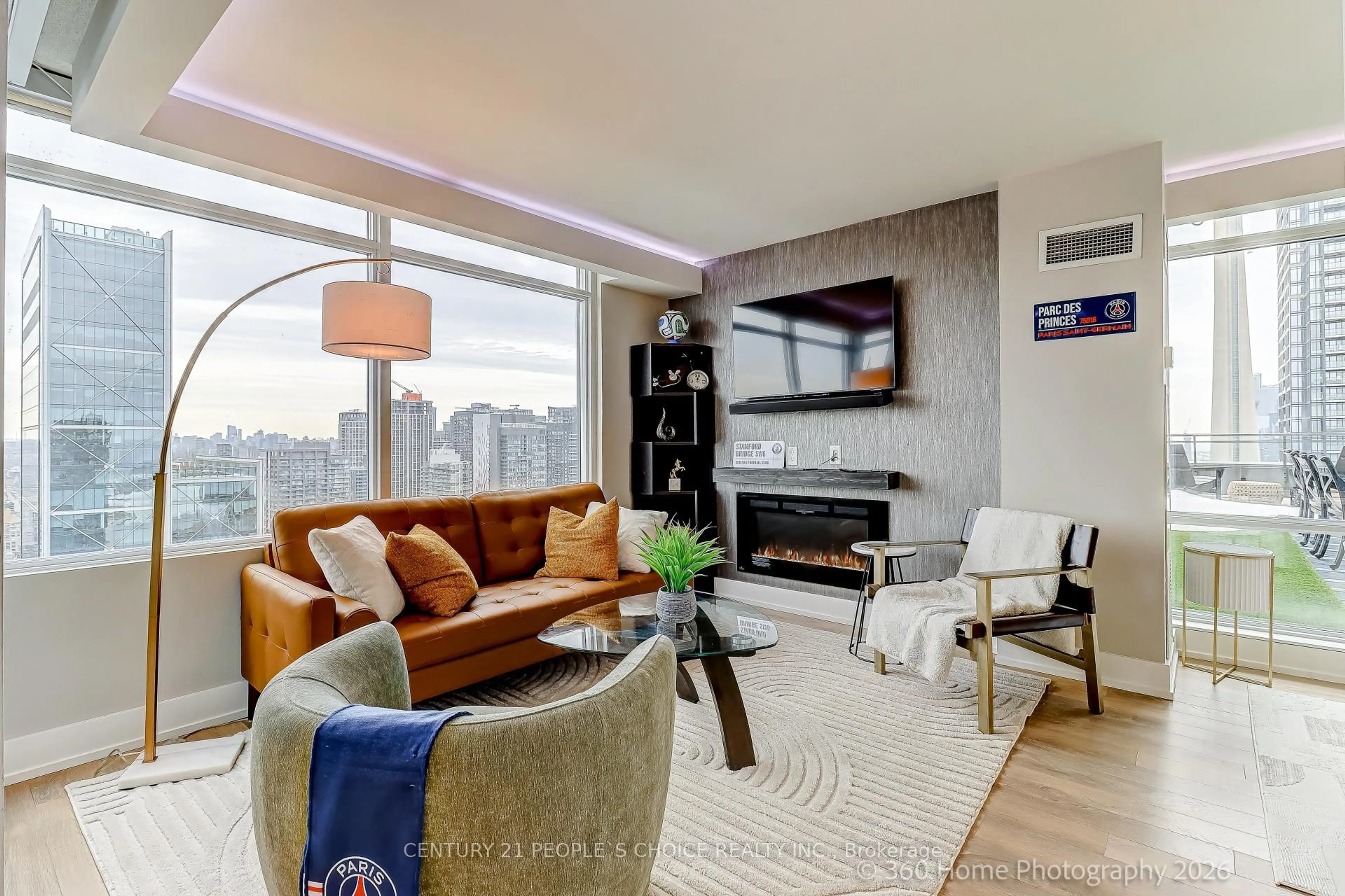 Living room with furniture, unknown for 25 Telegram Mews #PH5201, Toronto Ontario M5V 3Z1