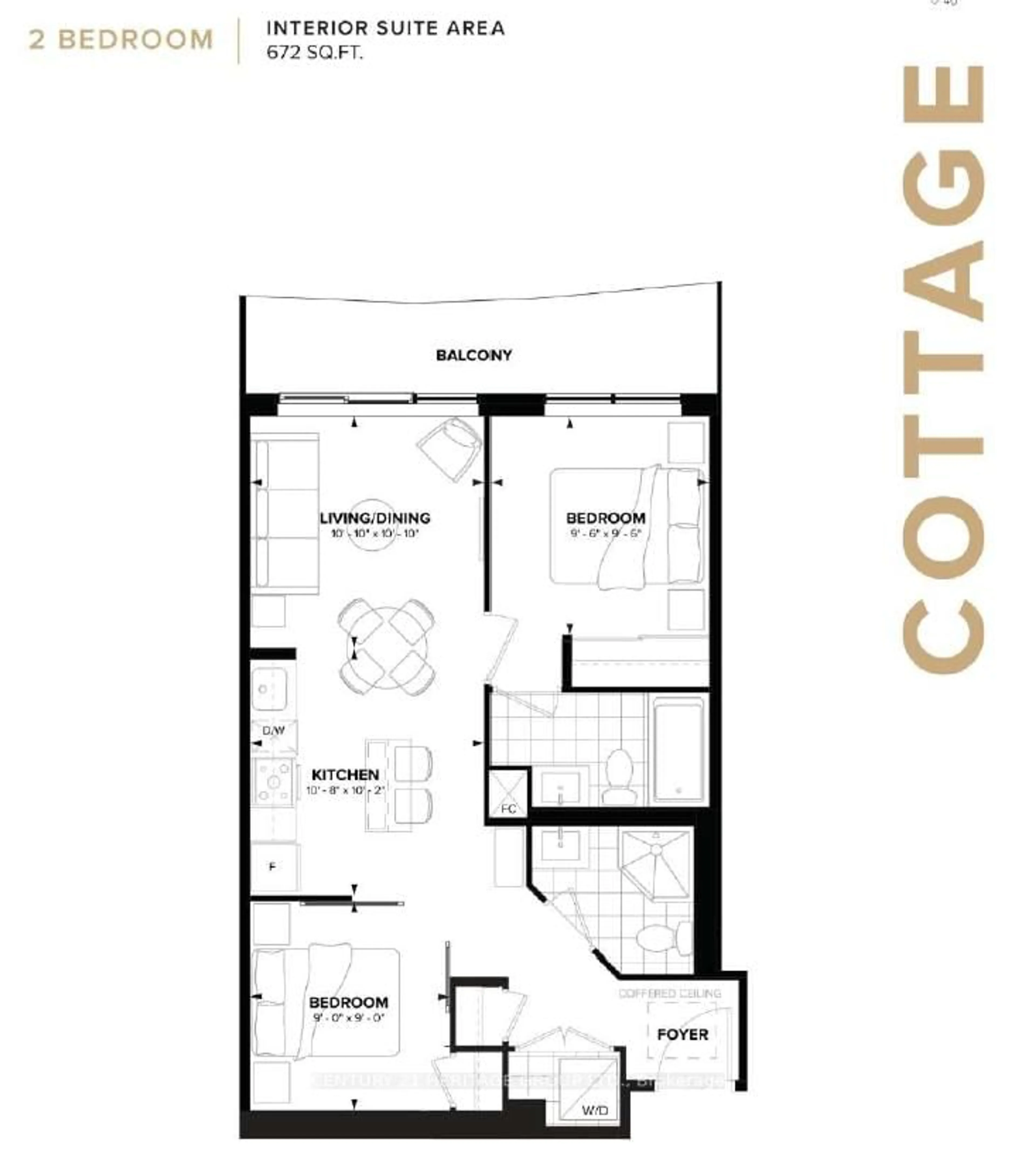 Floor plan for 15 Ellerslie Ave #2301, Toronto Ontario M2N 0L7