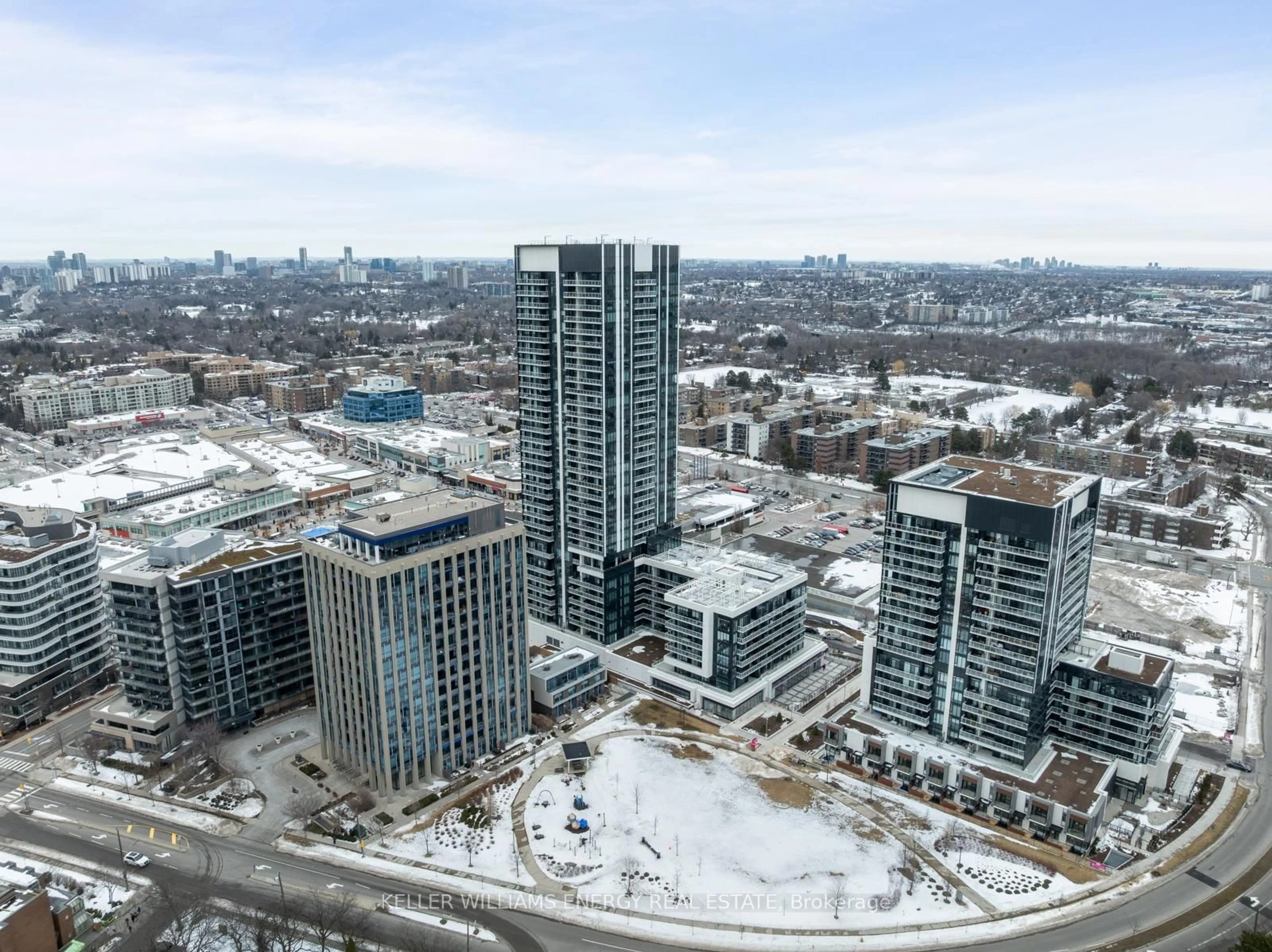 A pic from outside/outdoor area/front of a property/back of a property/a pic from drone, city buildings view from balcony for 50 O'Neill Rd #1506, Toronto Ontario M3C 0R1