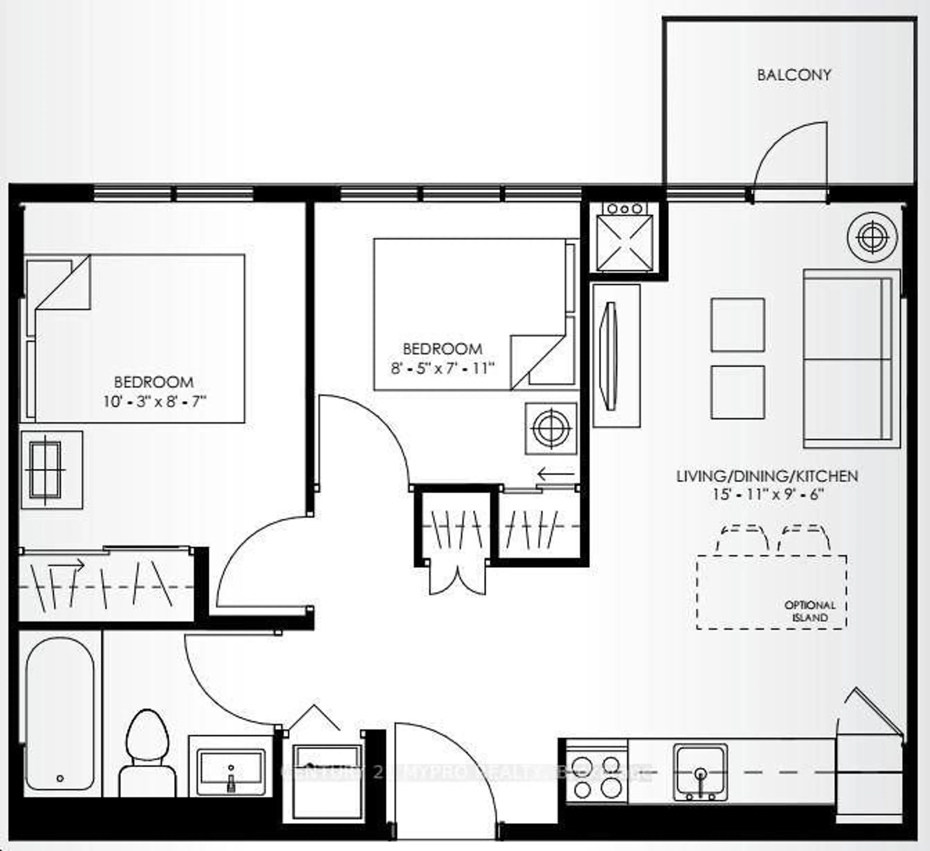 Floor plan for 38 Monte Kwinter Crt #1409, Toronto Ontario M3H 0E2