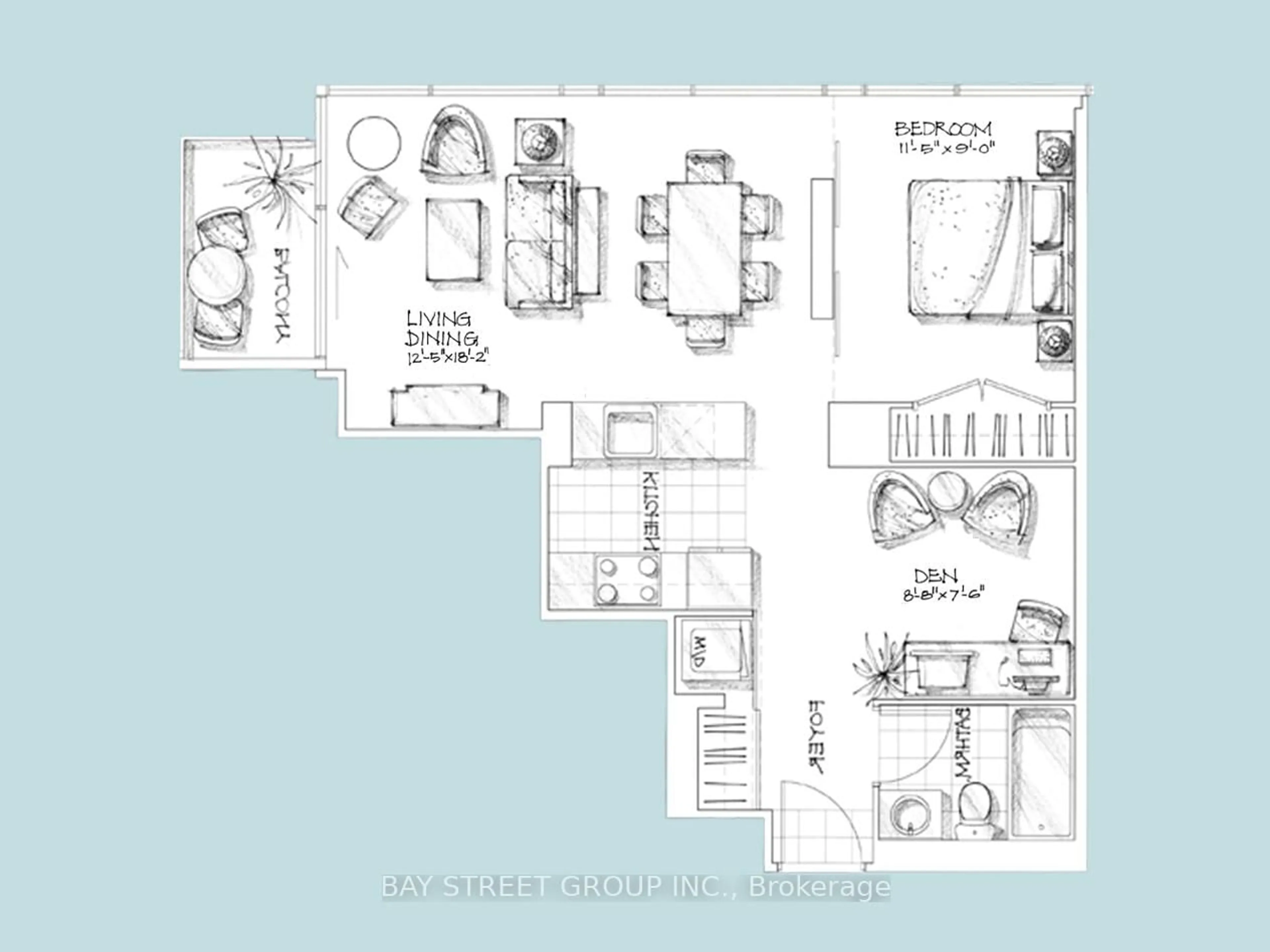 Floor plan for 38 Grenville St #508, Toronto Ontario M4Y 1A5