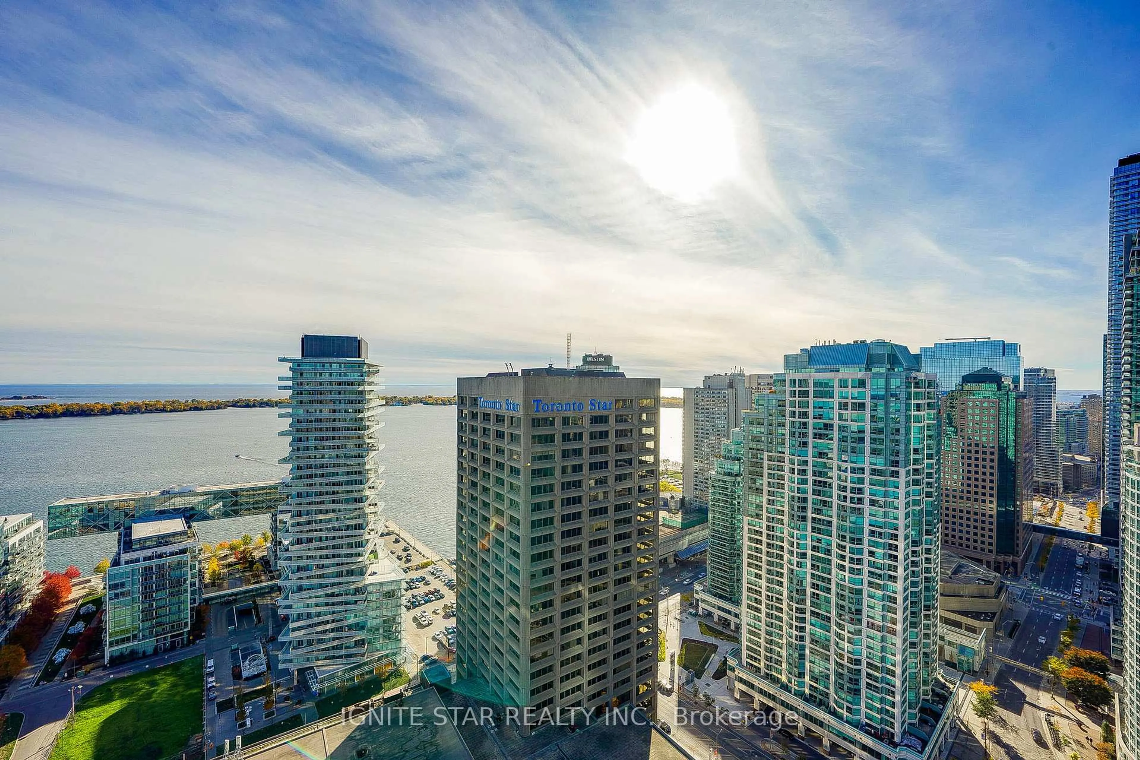 A pic from outside/outdoor area/front of a property/back of a property/a pic from drone, city buildings view from balcony for 28 Freeland St #3101, Toronto Ontario M5E 0E3