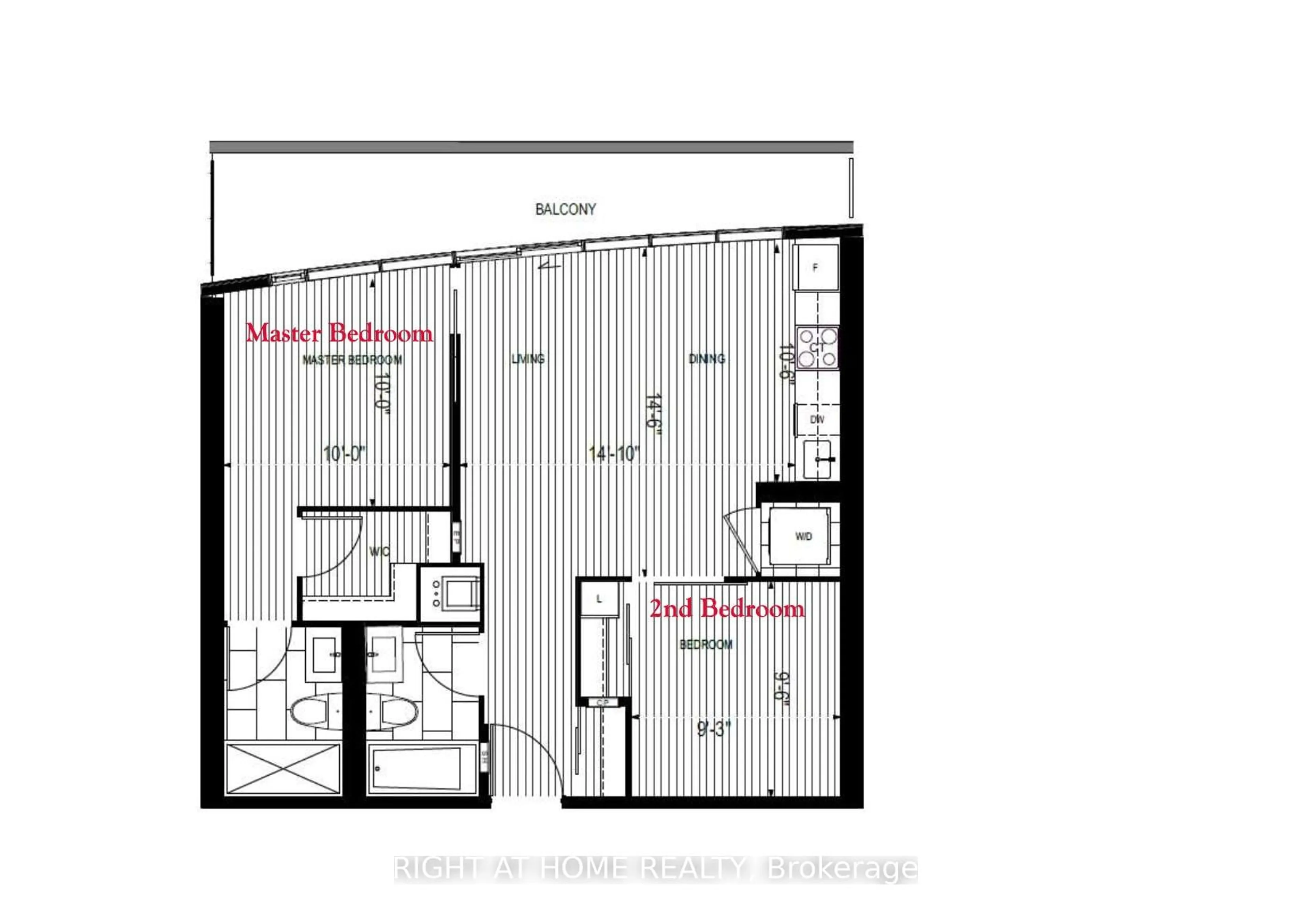 Floor plan for 585 Bloor St #419, Toronto Ontario M4W 0B3