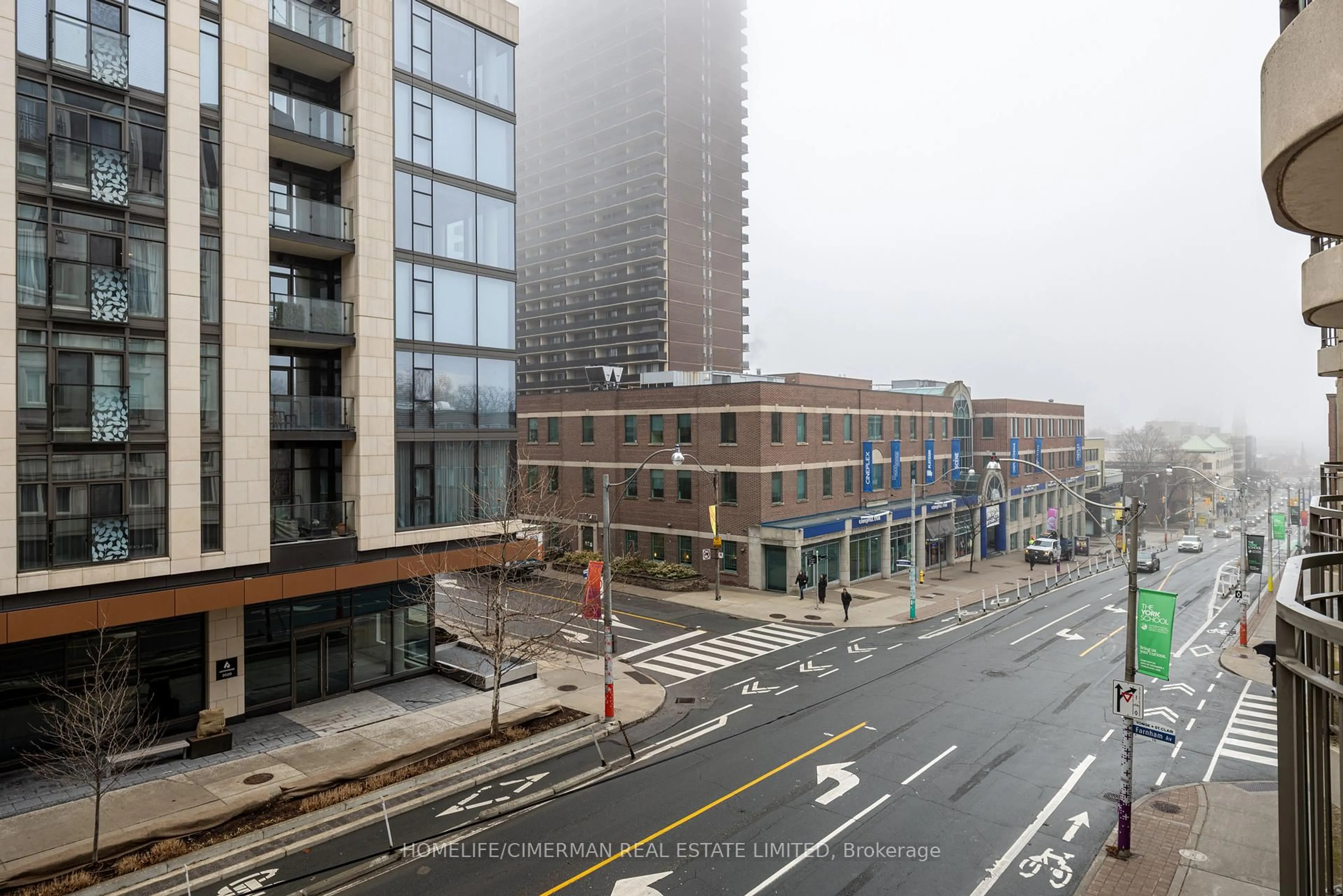 A pic from outside/outdoor area/front of a property/back of a property/a pic from drone, city buildings view from balcony for 1 Balmoral Ave #313, Toronto Ontario M4V 3B9