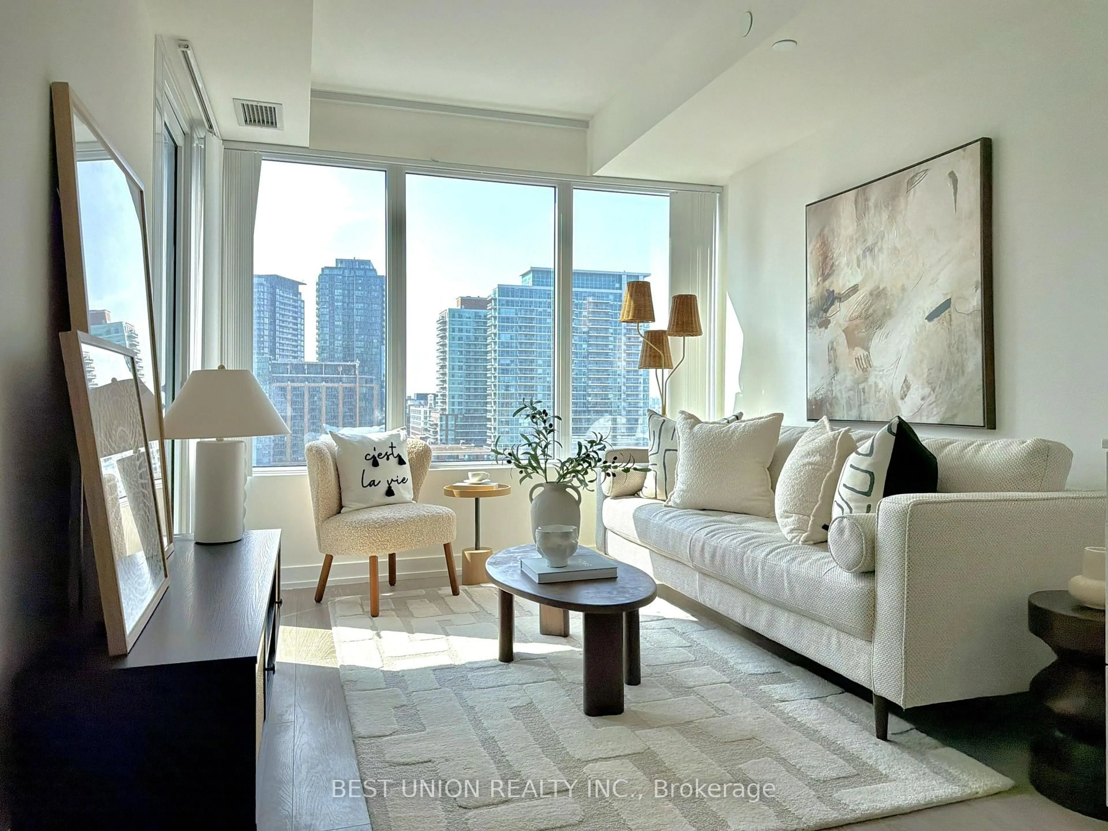 Living room with furniture, unknown for 19 Western Battery Rd #1210, Toronto Ontario M6K 0E3