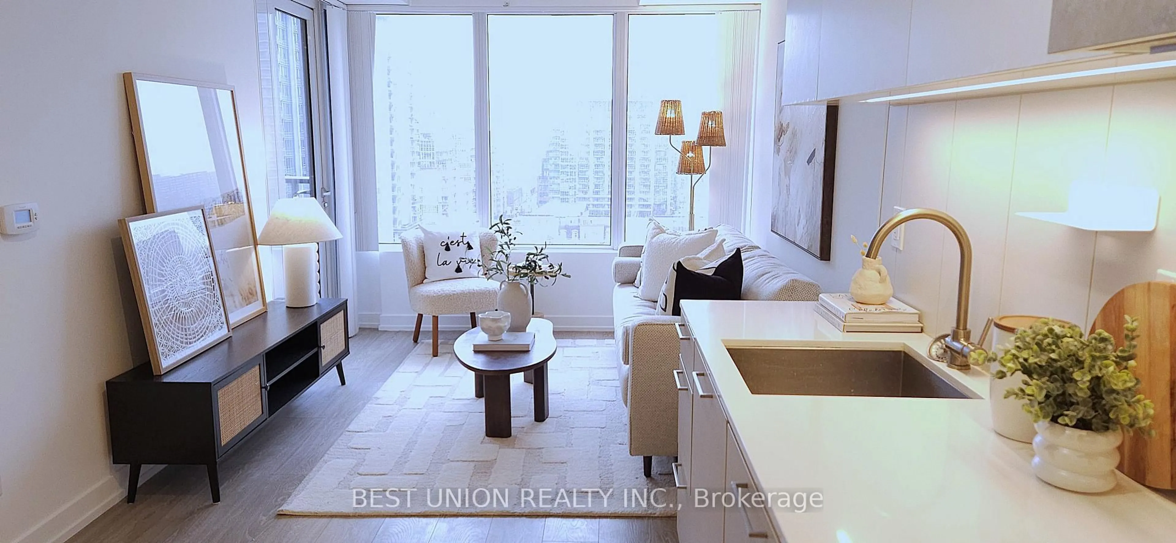 Living room with furniture, unknown for 19 Western Battery Rd #1210, Toronto Ontario M6K 0E3