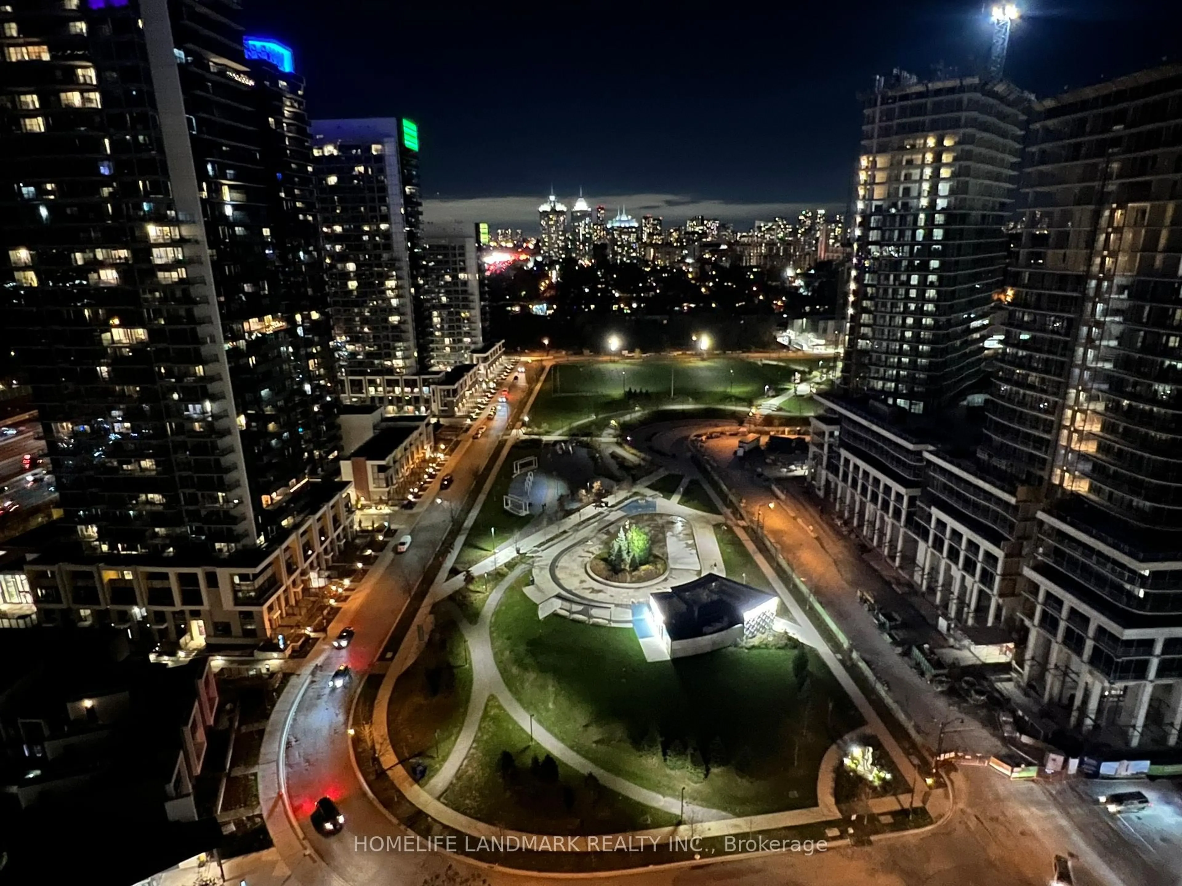 A pic from outside/outdoor area/front of a property/back of a property/a pic from drone, city buildings view from balcony for 121 Mcmahon Dr #2811, Toronto Ontario M2K 0C2