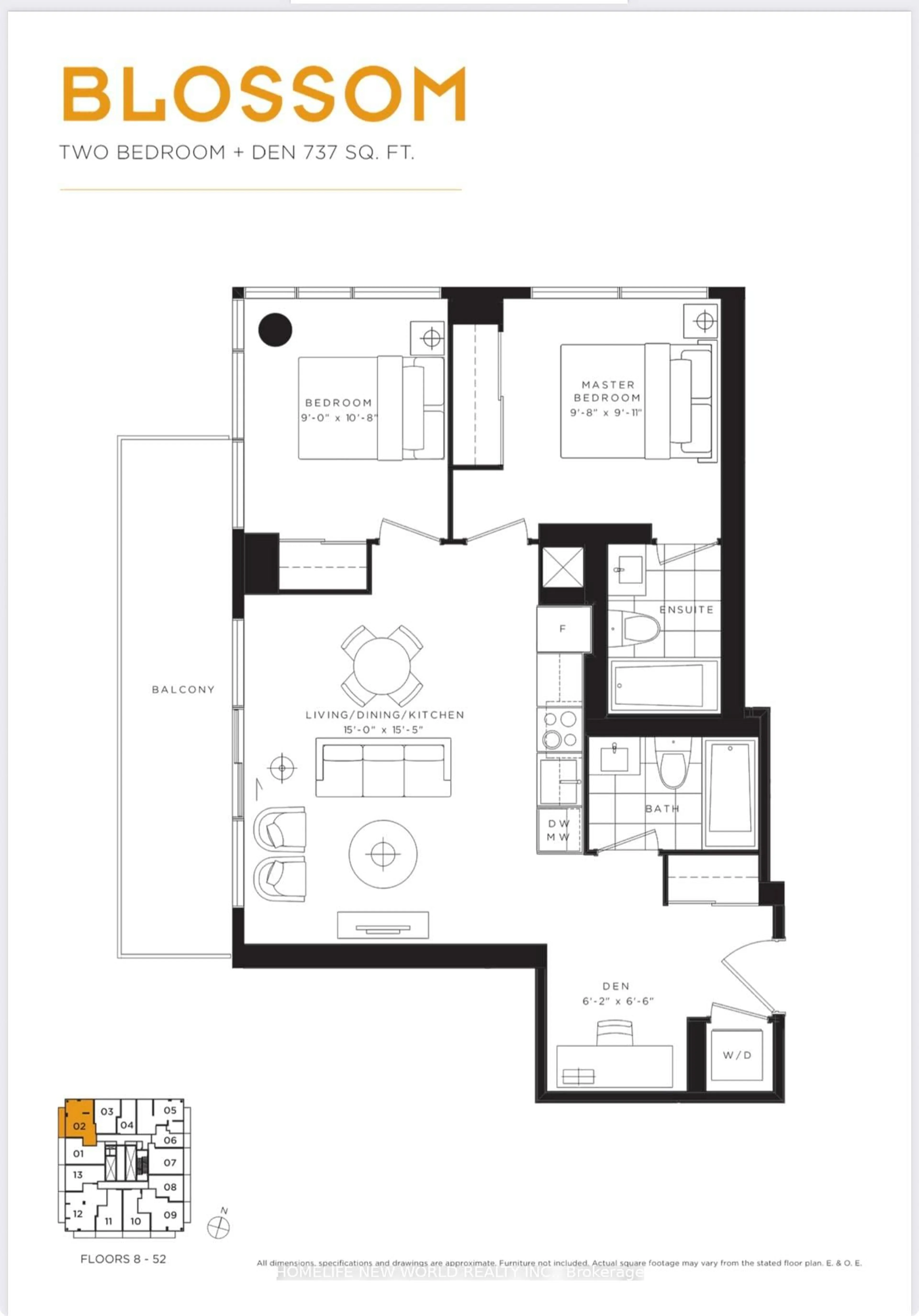 Floor plan for 501 Yonge St #2402, Toronto Ontario M4Y 0G8