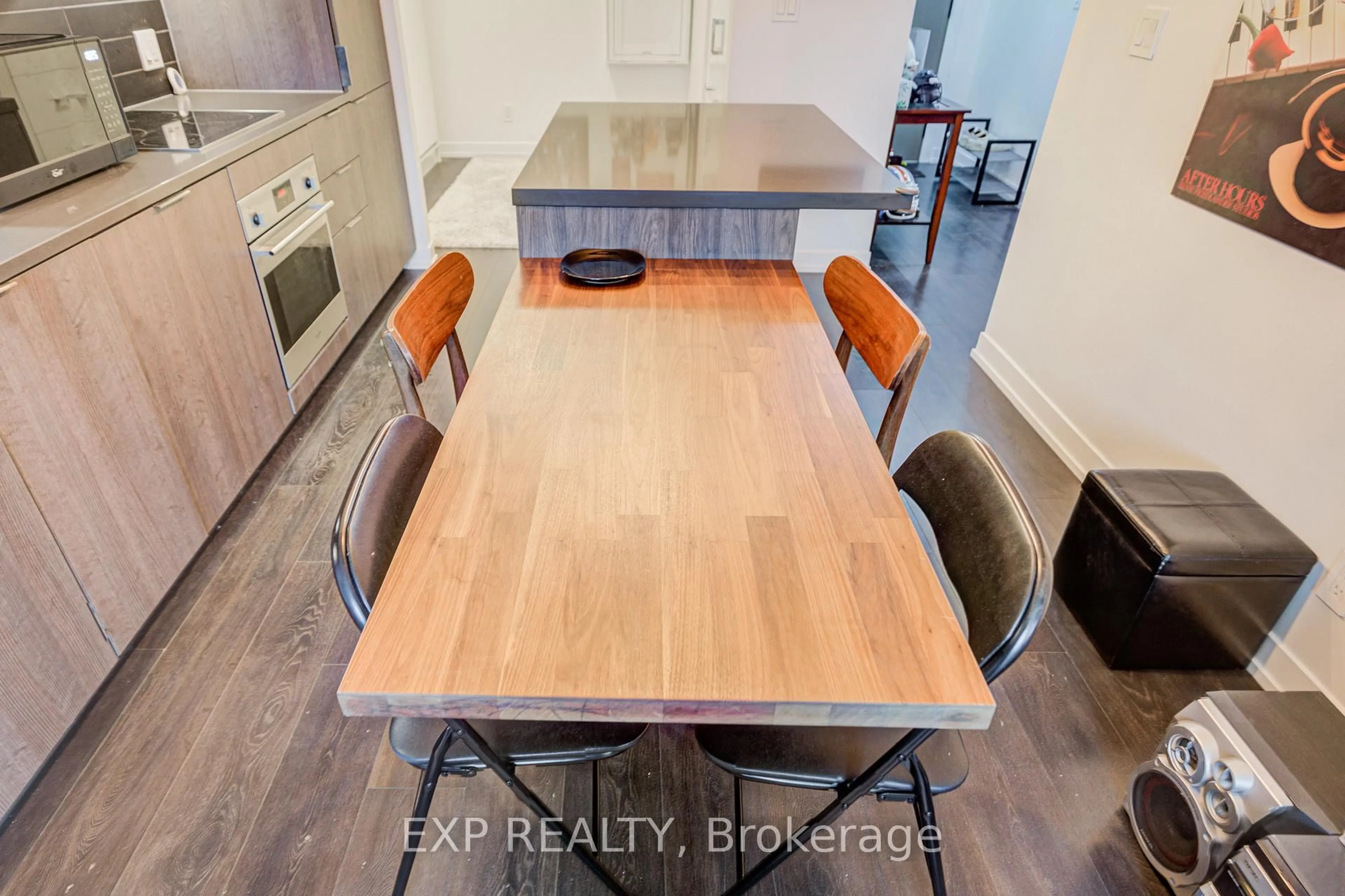 Dining room, wood/laminate floor for 223 St Clair Ave #209, Toronto Ontario M4V 1R3