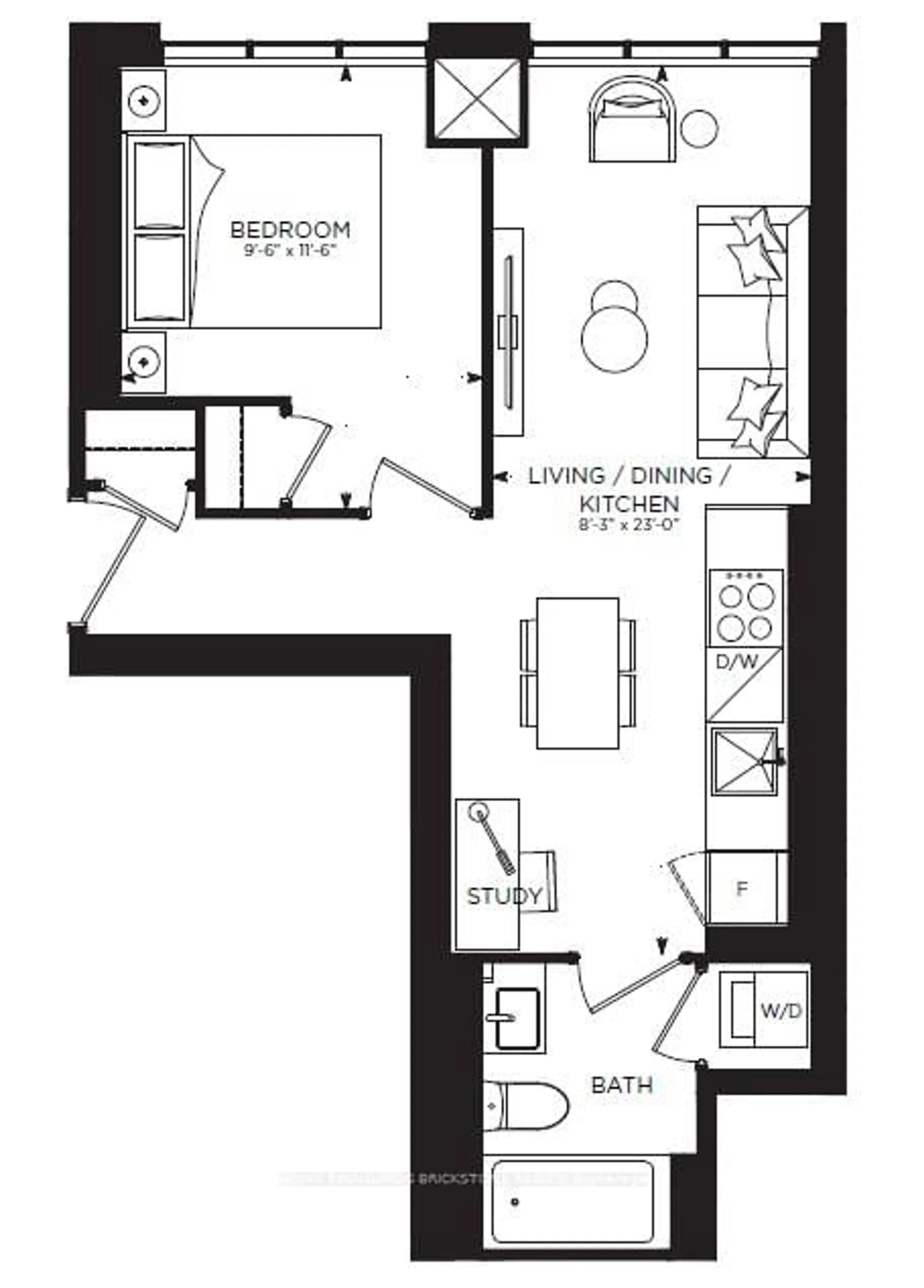 Floor plan for 8 WELLESELEY St #3510, Toronto Ontario M4Y 0J5