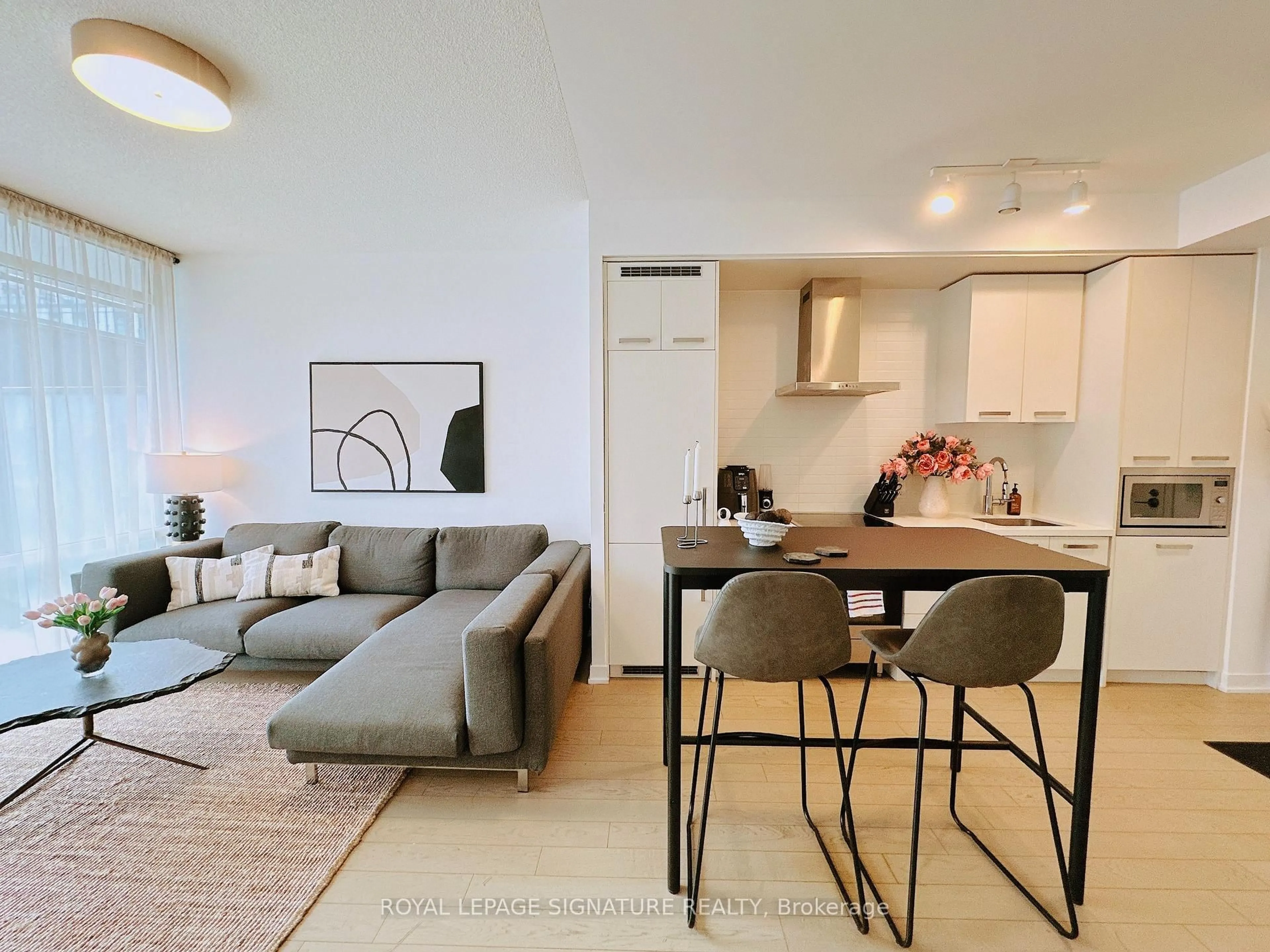 Living room with furniture, unknown for 455 Front St #N431, Toronto Ontario M5A 0G2