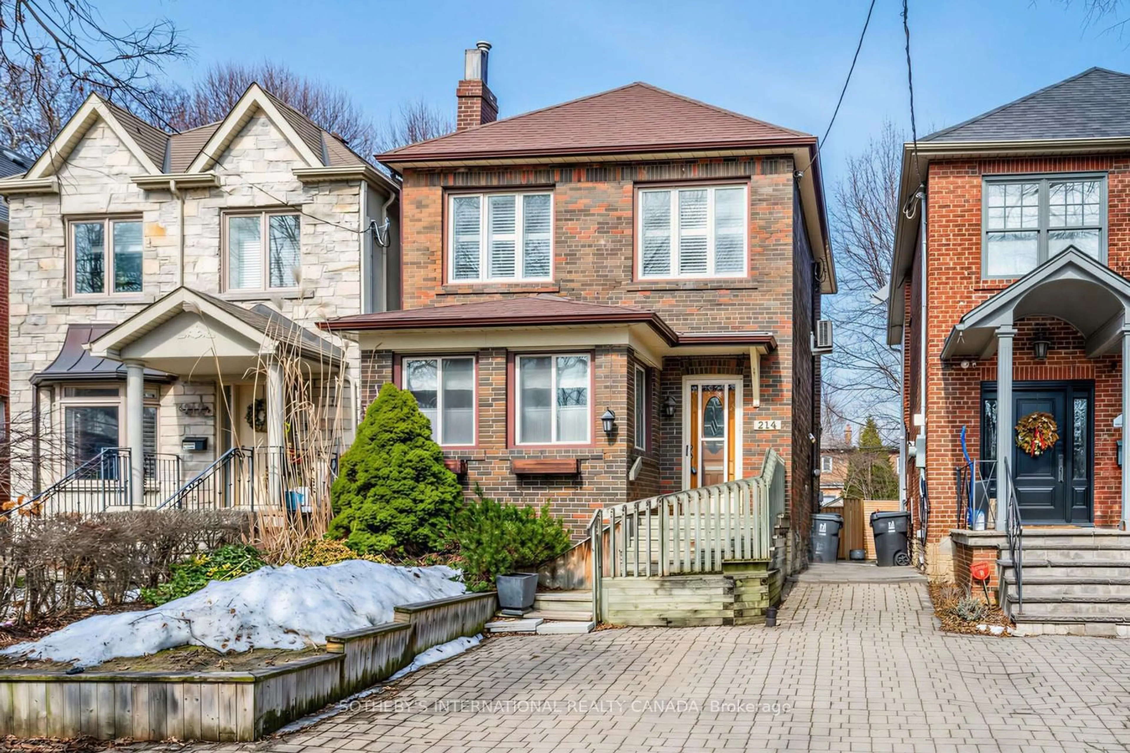 Home with brick exterior material, street for 214 Belsize Dr, Toronto Ontario M4S 1M4