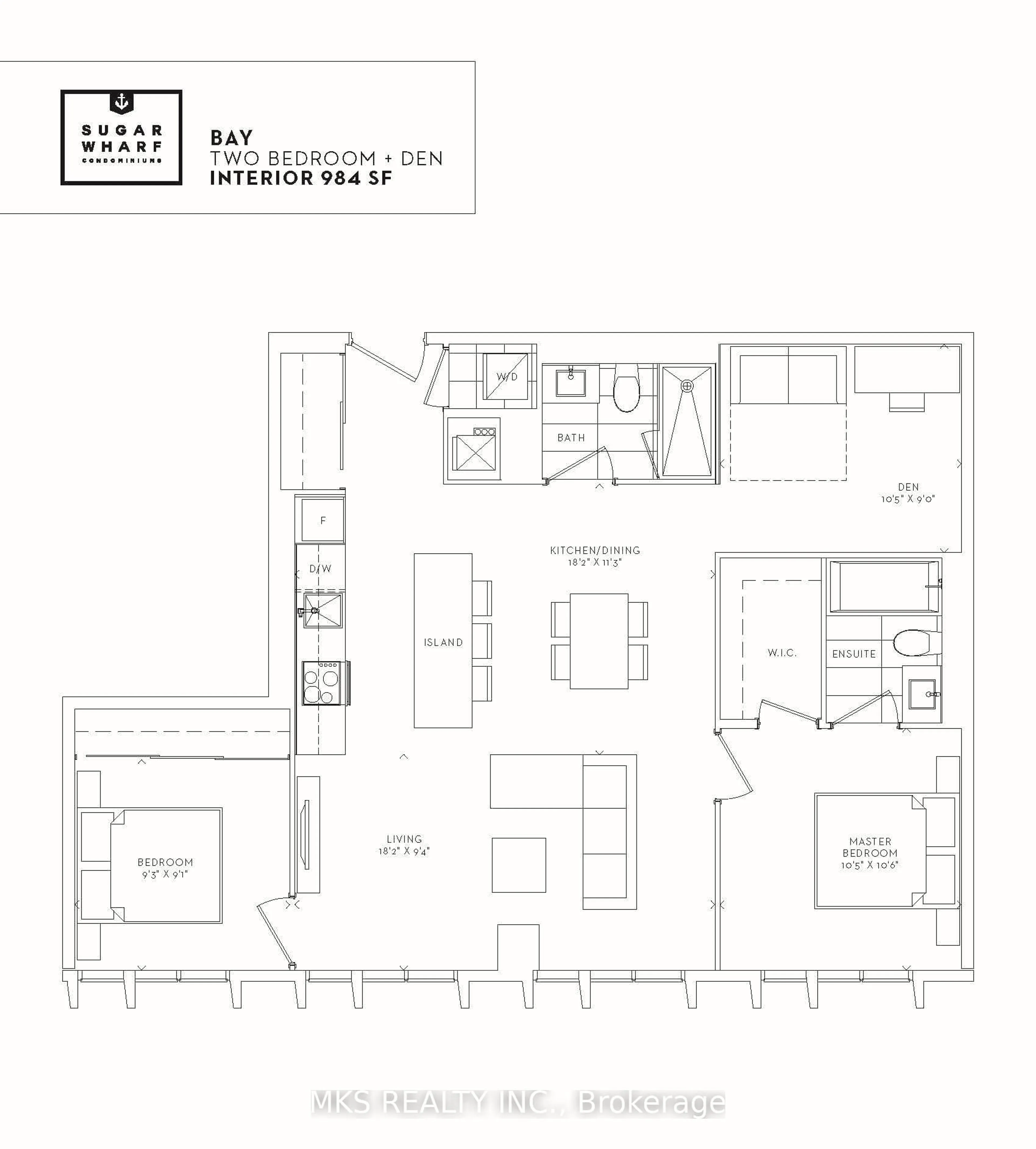 Floor plan for 138 Downes St #815, Toronto Ontario M5E 0E4