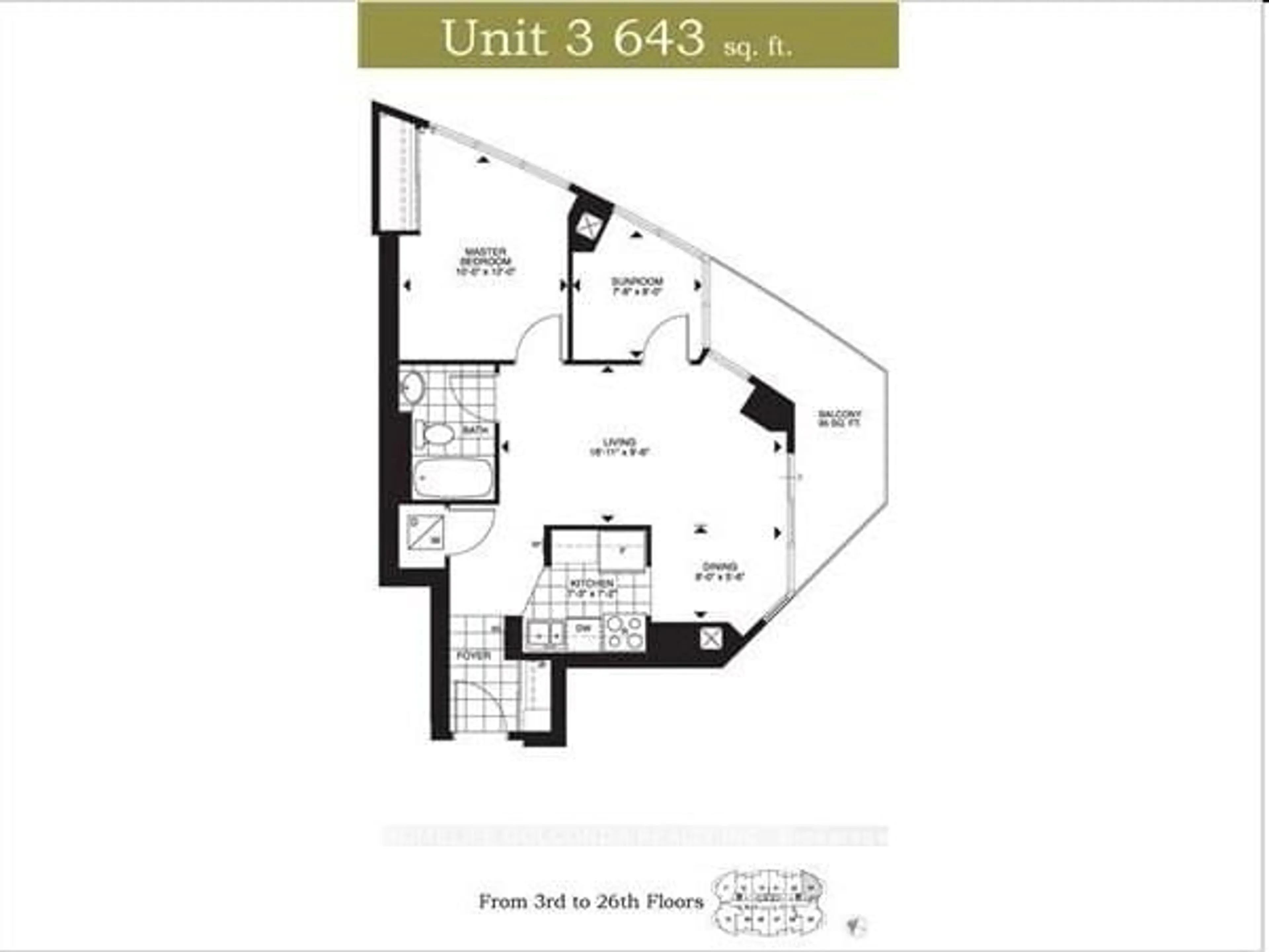 Floor plan for 18 Holmes Ave #1803, Toronto Ontario M2N 0E1