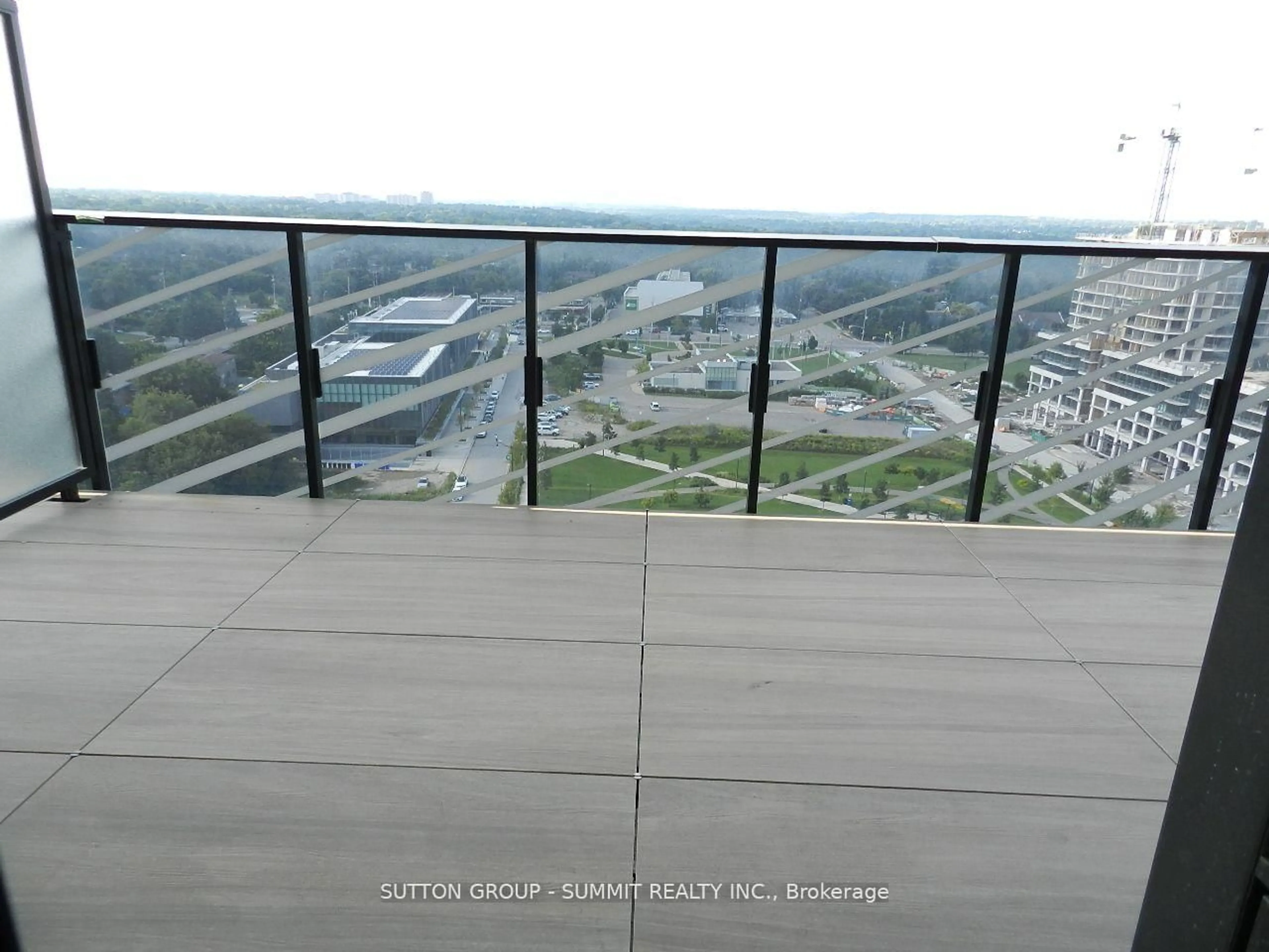 Balcony in the apartment, city buildings view from balcony for 25 McMahon Ave #1908, Toronto Ontario M2K 0J1