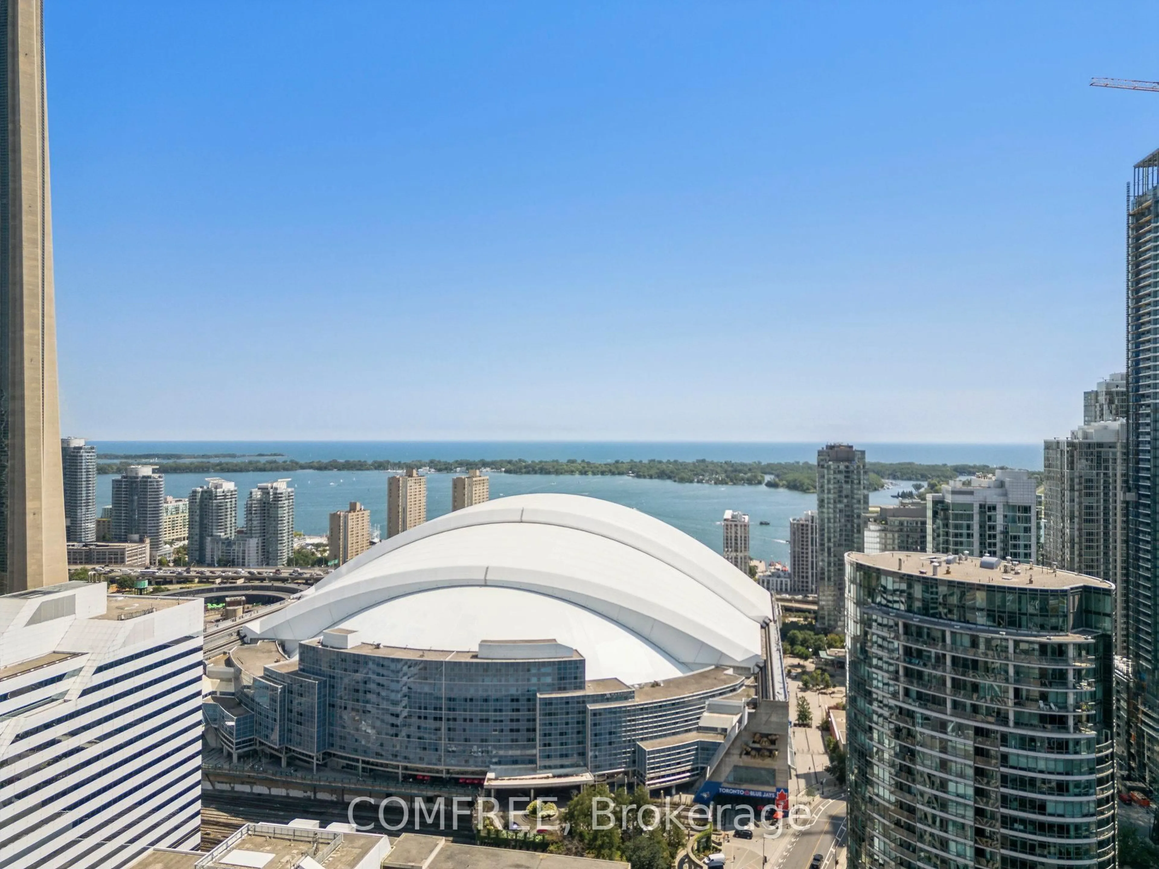 A pic from outside/outdoor area/front of a property/back of a property/a pic from drone, city buildings view from balcony for 55 Mercer St #4102, Toronto Ontario M5V 0W4