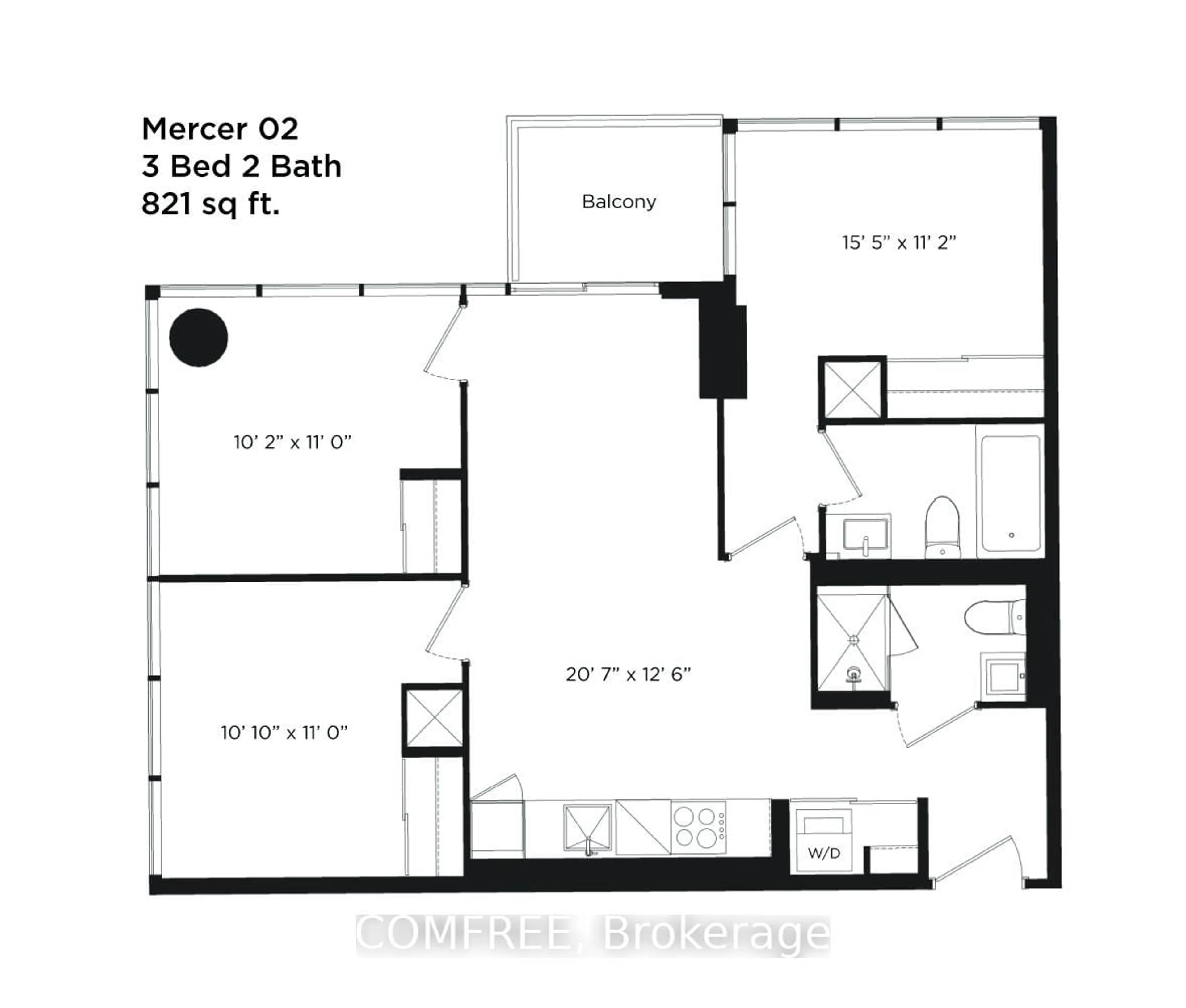 Floor plan for 55 Mercer St #4102, Toronto Ontario M5V 0W4