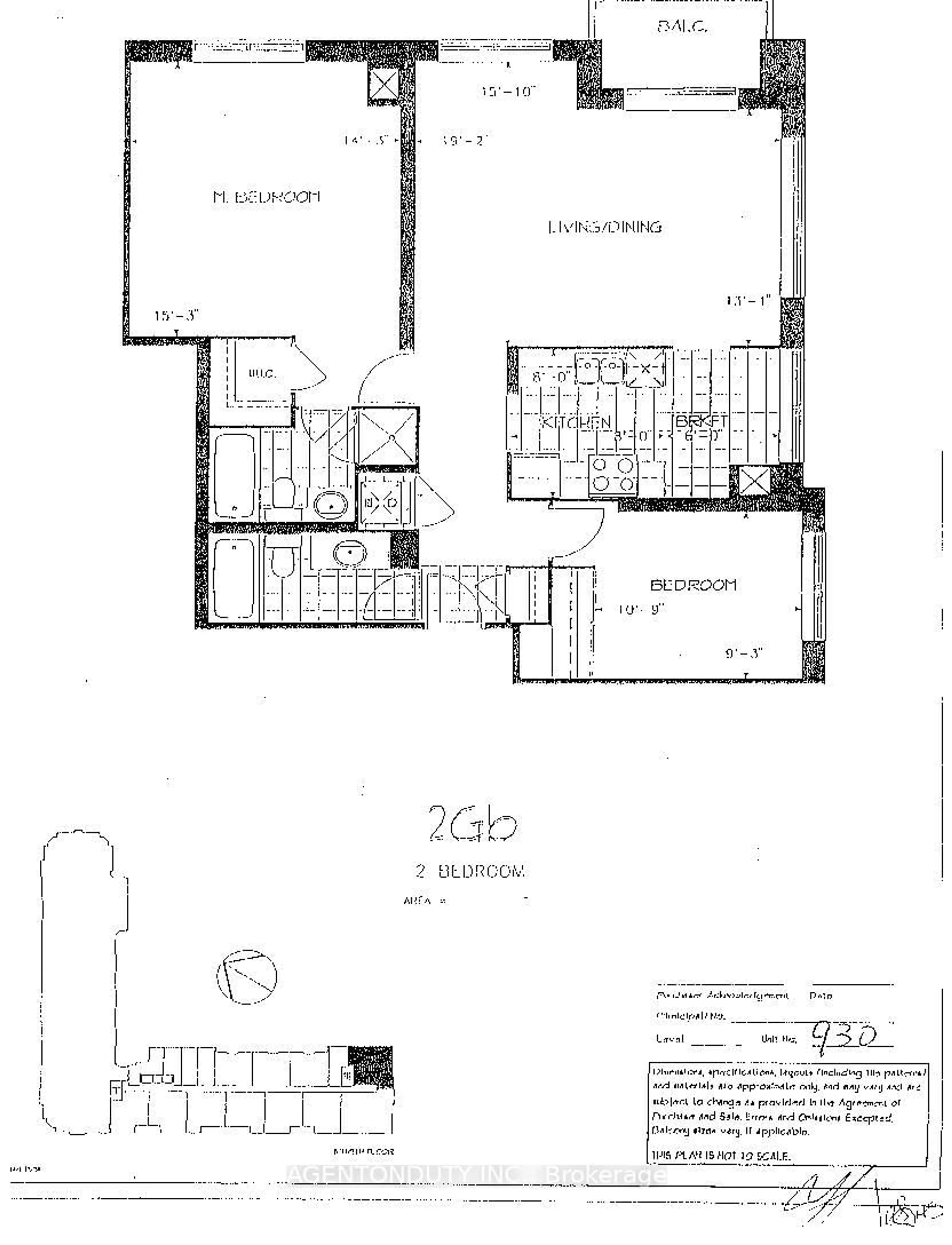 Floor plan for 109 Front St #930, Toronto Ontario M5A 4P7