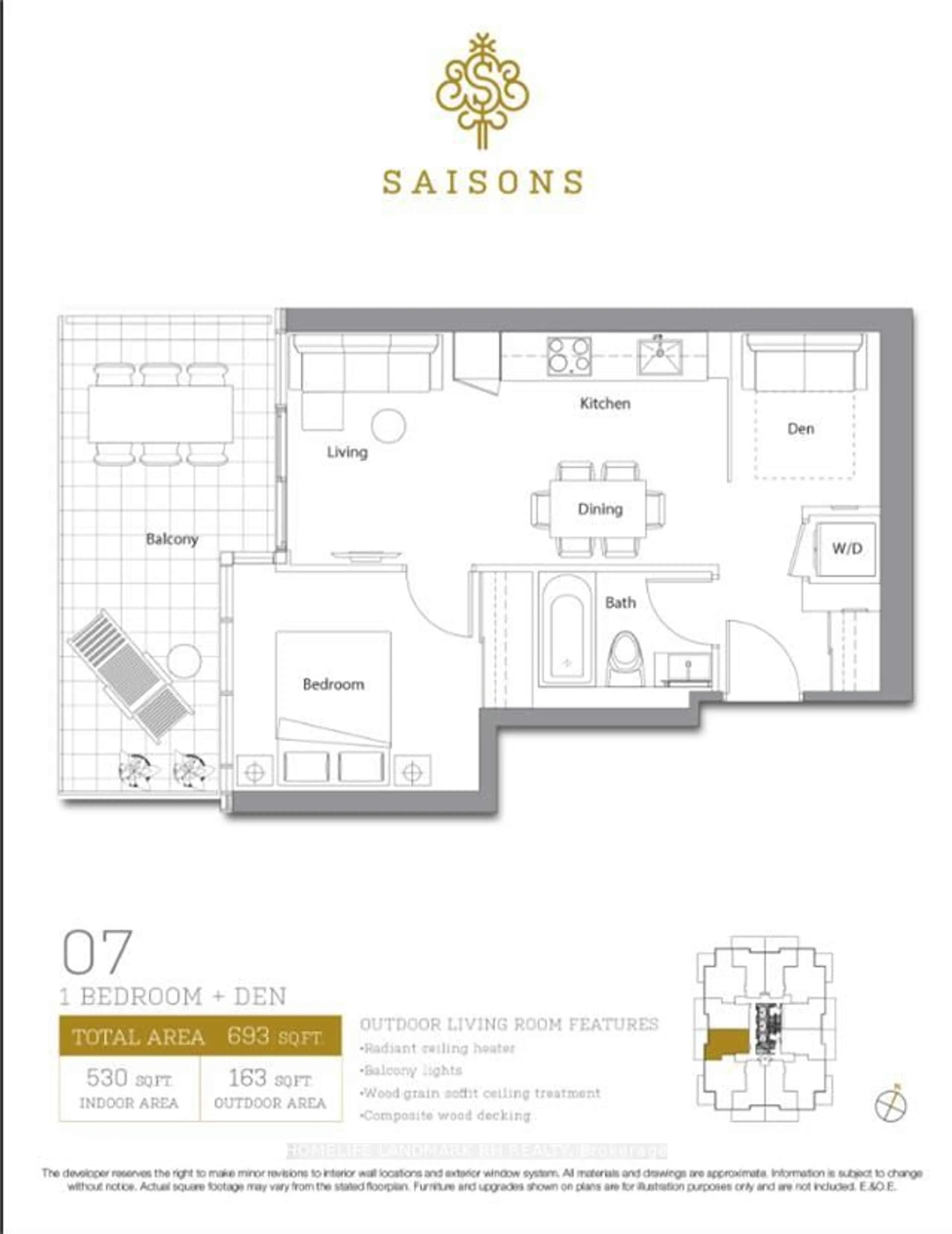 Floor plan for 27 McMahon Dr ##1507, Toronto Ontario M2K 0J2