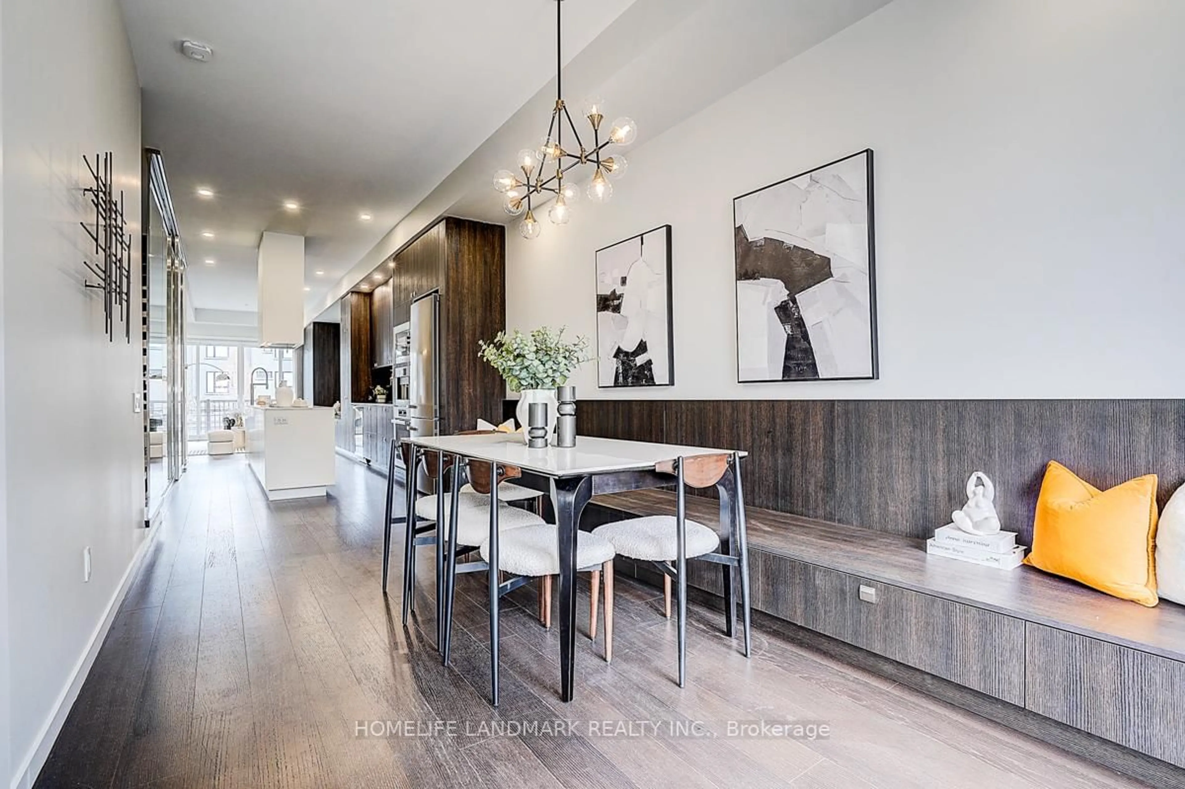 Open concept kitchen, wood/laminate floor for 295 Roxton Rd, Toronto Ontario M6G 3R1