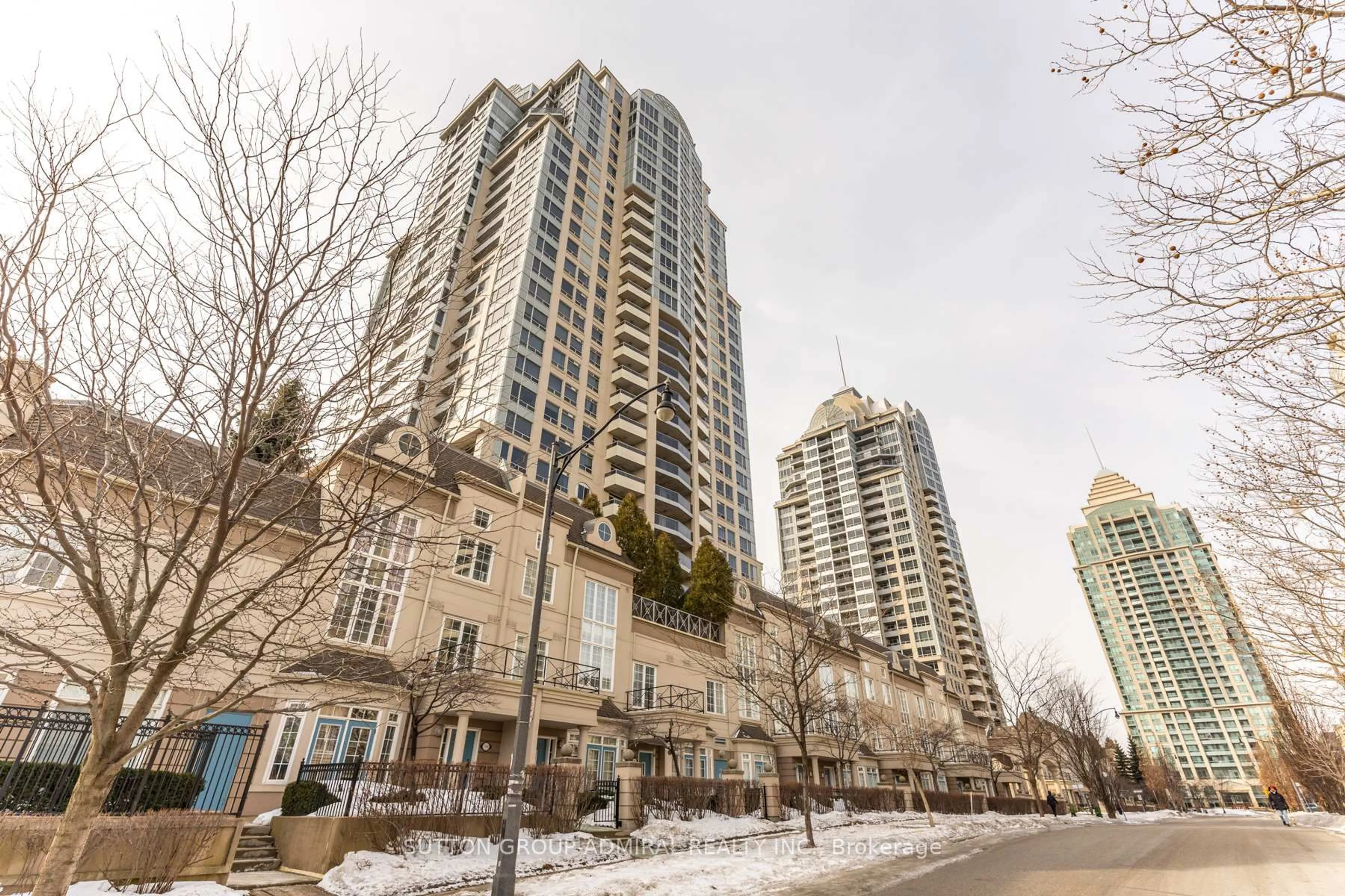 Patio, city buildings view from balcony for 1 Rean Dr #1606, Toronto Ontario M2K 3C1