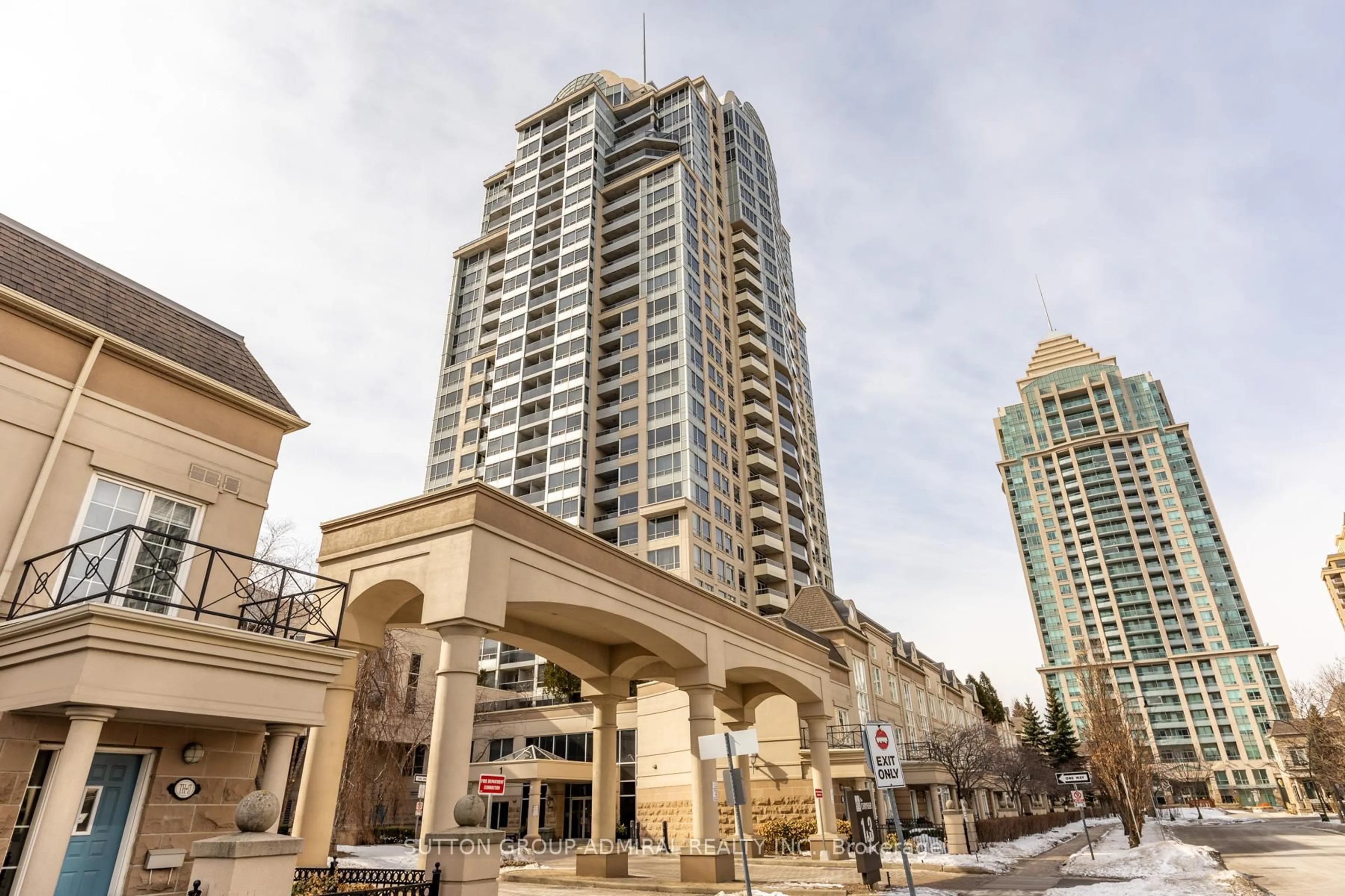 Patio, city buildings view from balcony for 1 Rean Dr #1606, Toronto Ontario M2K 3C1