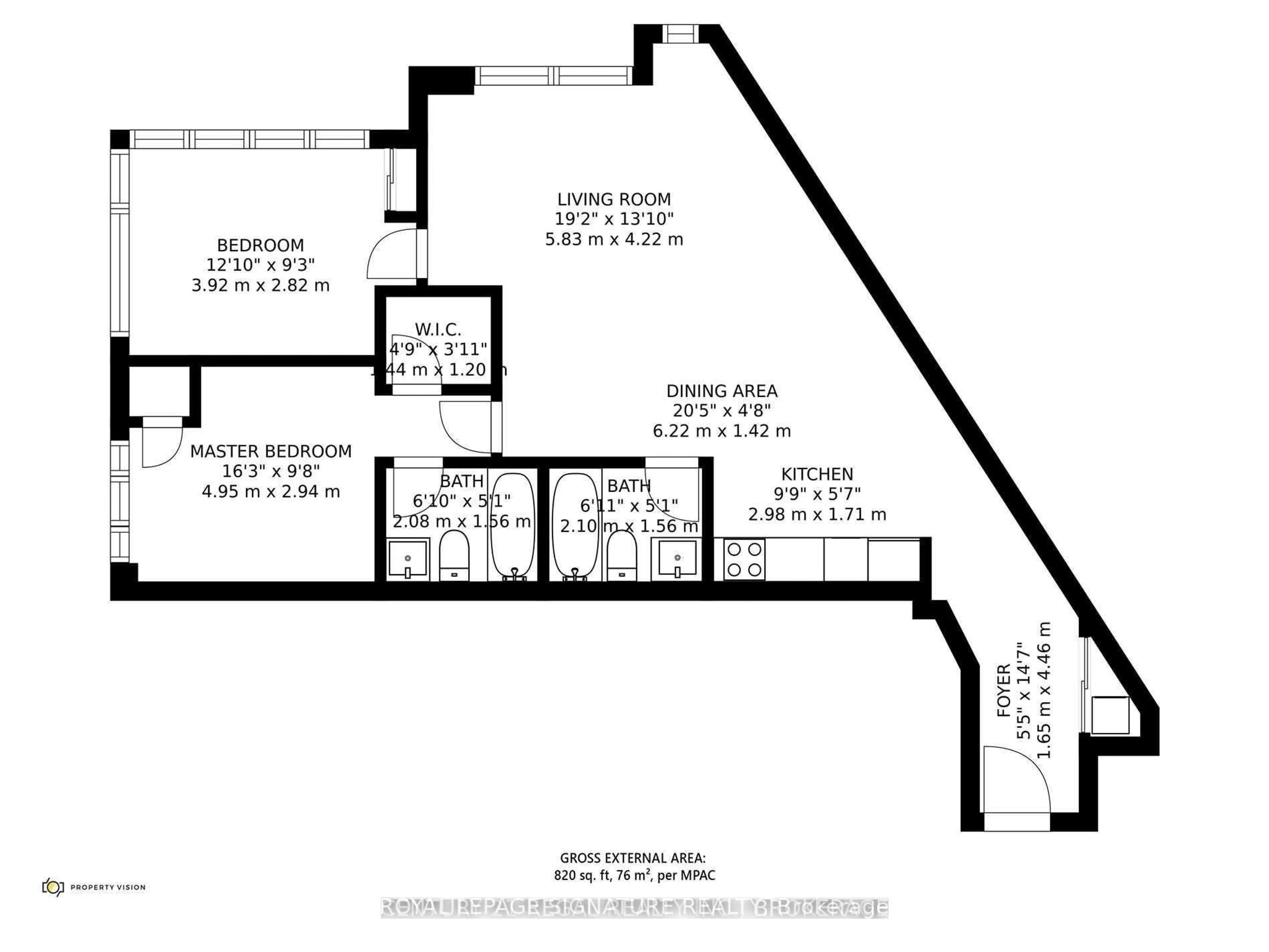 Floor plan for 150 Sudbury St #532, Toronto Ontario M6J 3S8