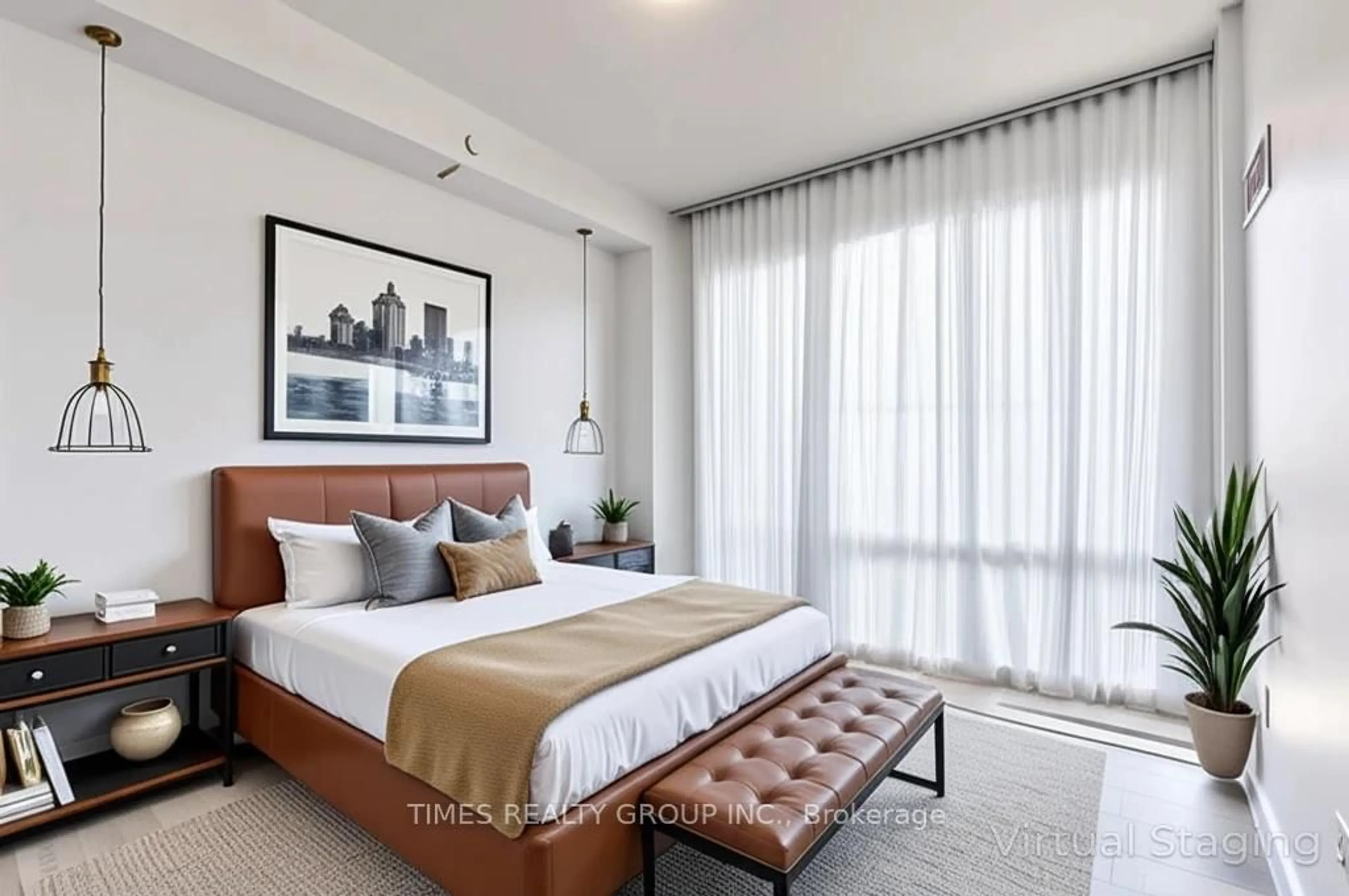 Bedroom with bed, carpet floor for 8 Eglinton Ave #1102, Toronto Ontario M4P 1A6